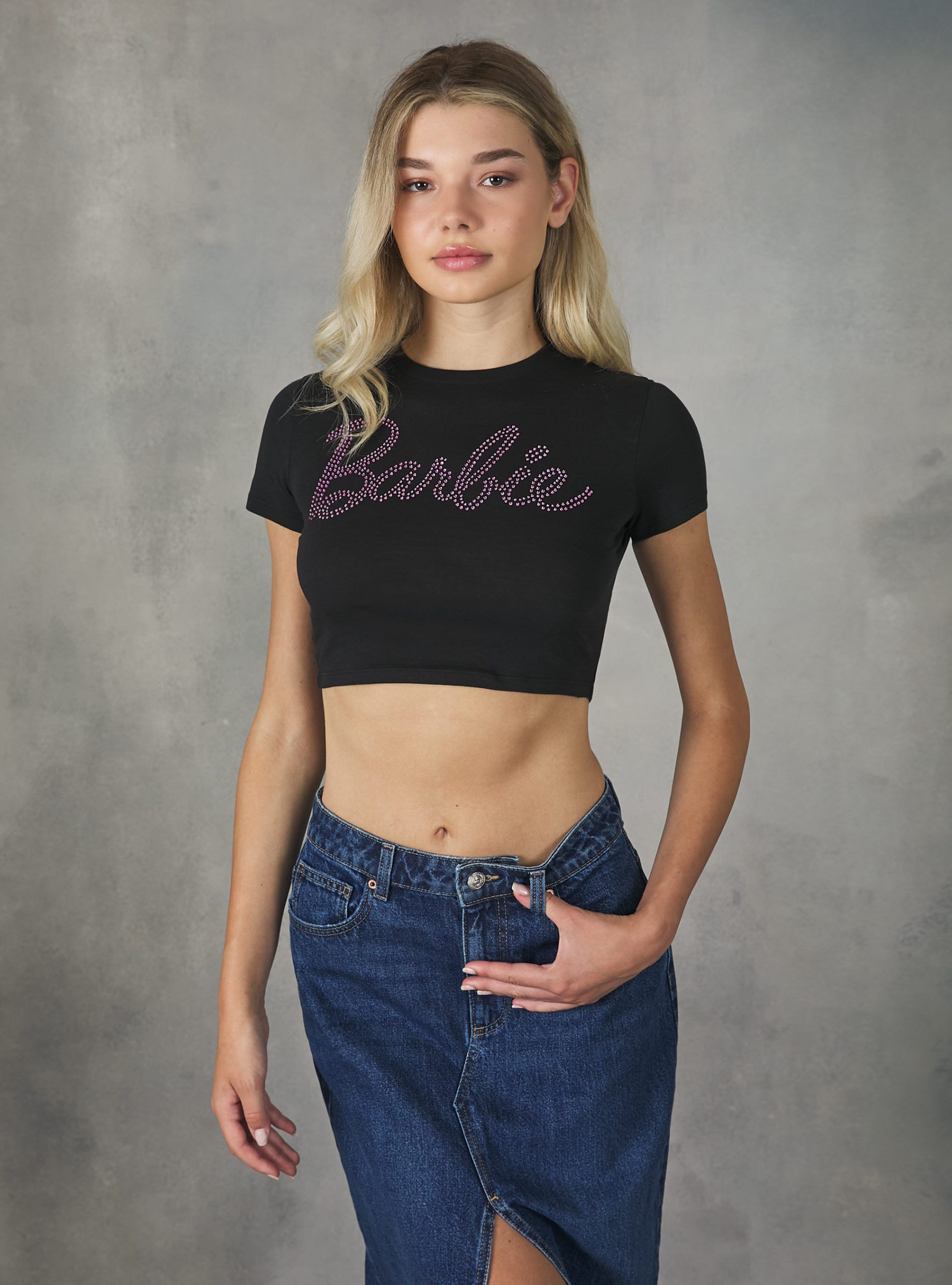 Frauen Barbie / Alcott T-Shirt Modell Bk1 Black T-Shirt – 2