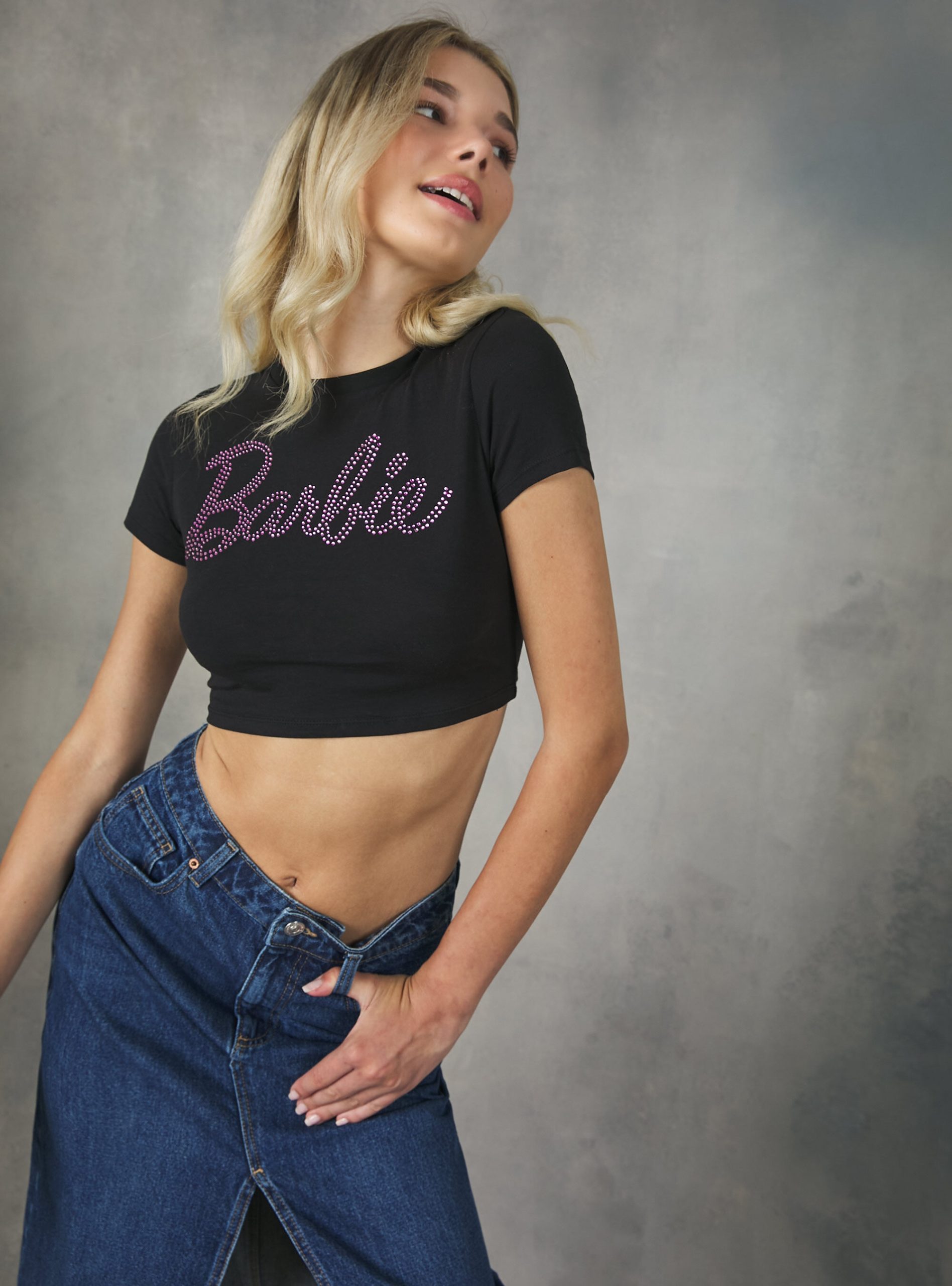 Frauen Barbie / Alcott T-Shirt Modell Bk1 Black T-Shirt – 1