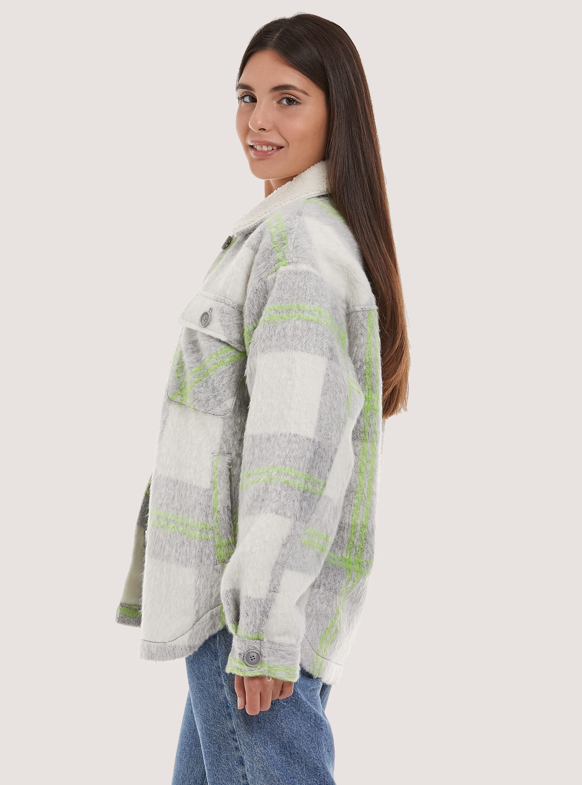 Frauen Hemden Alcott Shirt Jacket With Faux Fur Lining Mgy2 Grey Mel Medium Kaufen – 2