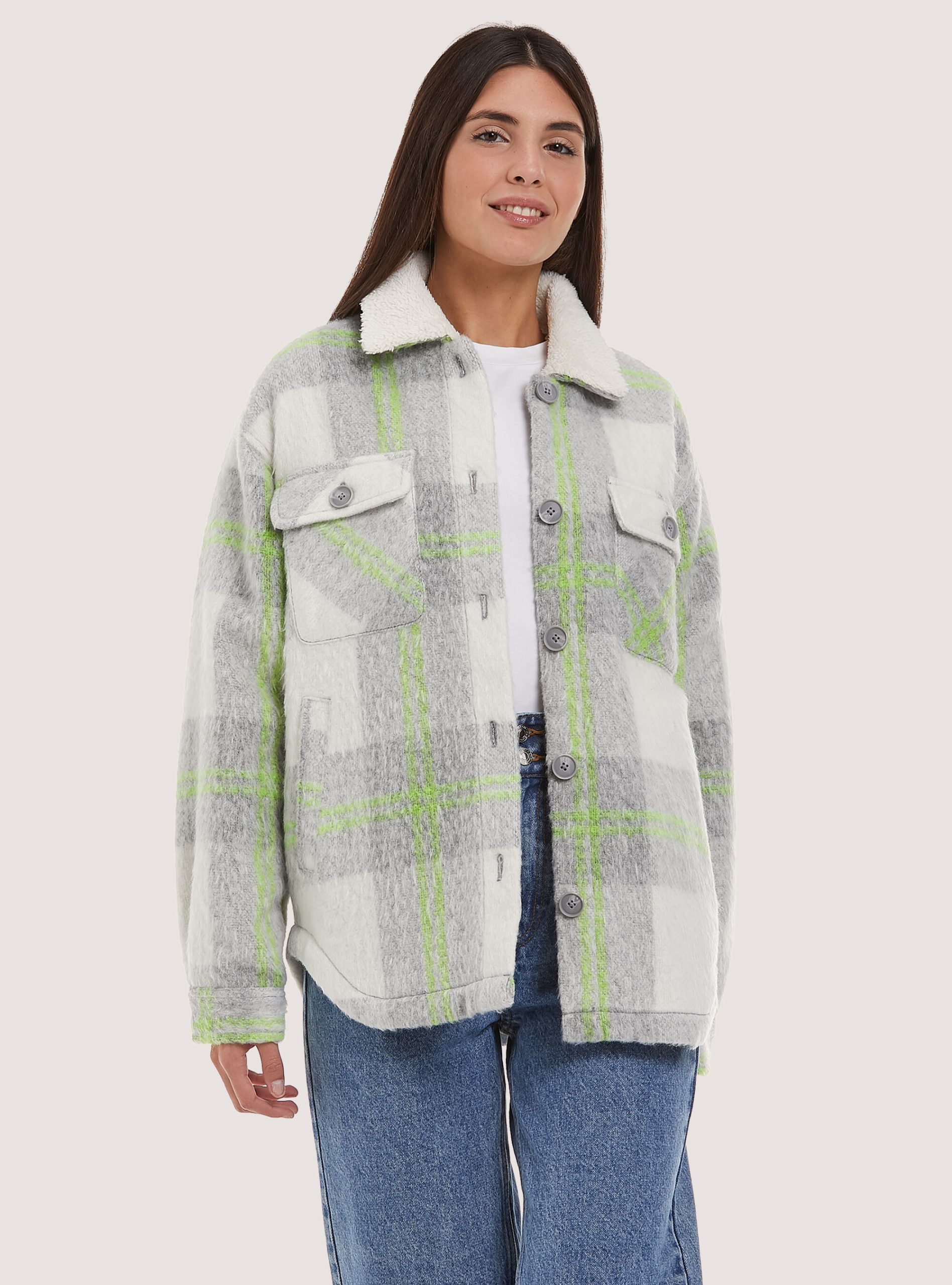 Frauen Hemden Alcott Shirt Jacket With Faux Fur Lining Mgy2 Grey Mel Medium Kaufen – 1