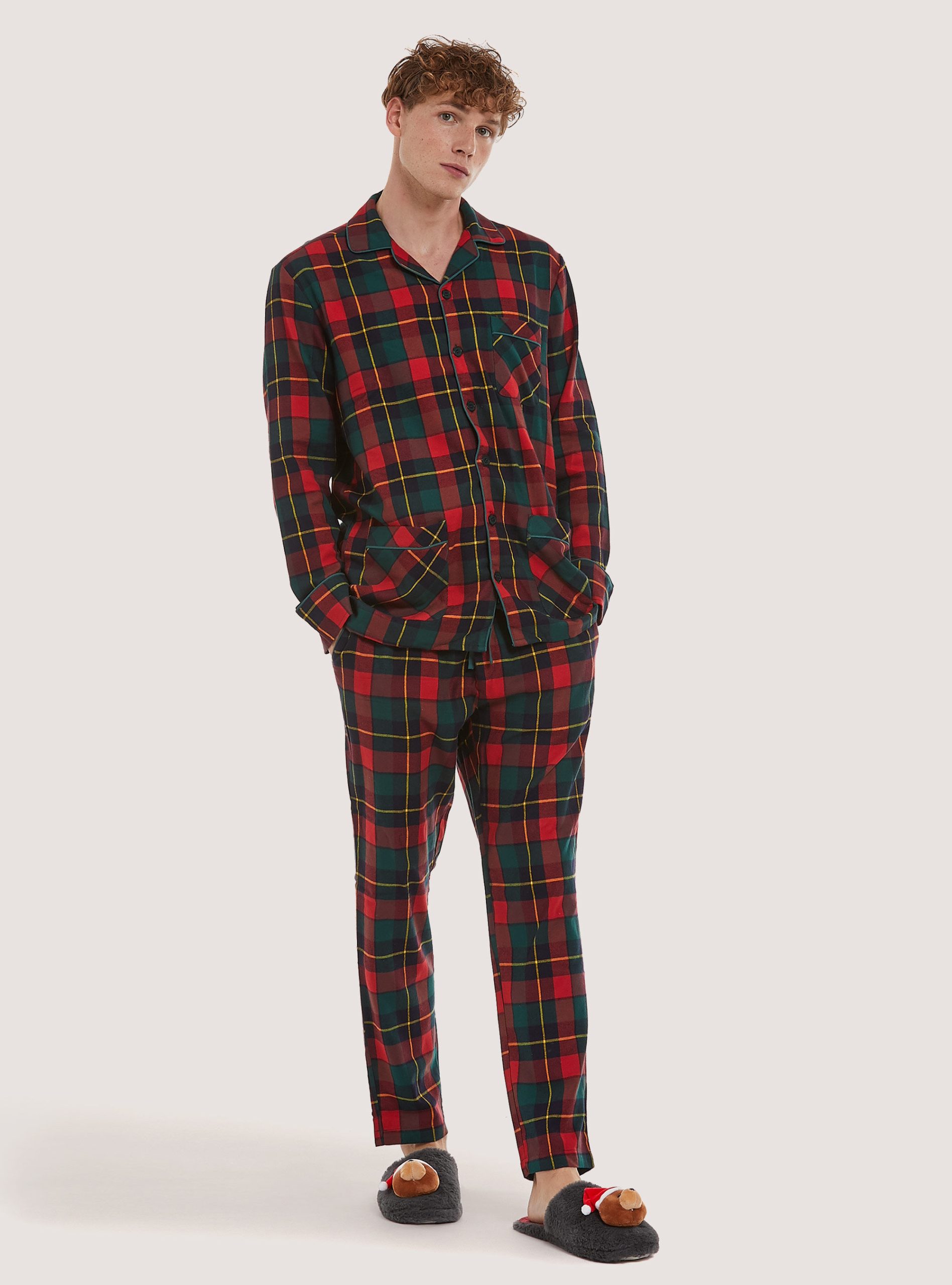 Gn1 Green Dark Alcott Sonderangebot Christmas Family Collection Tartan Pyjamas Pijamas Männer – 1