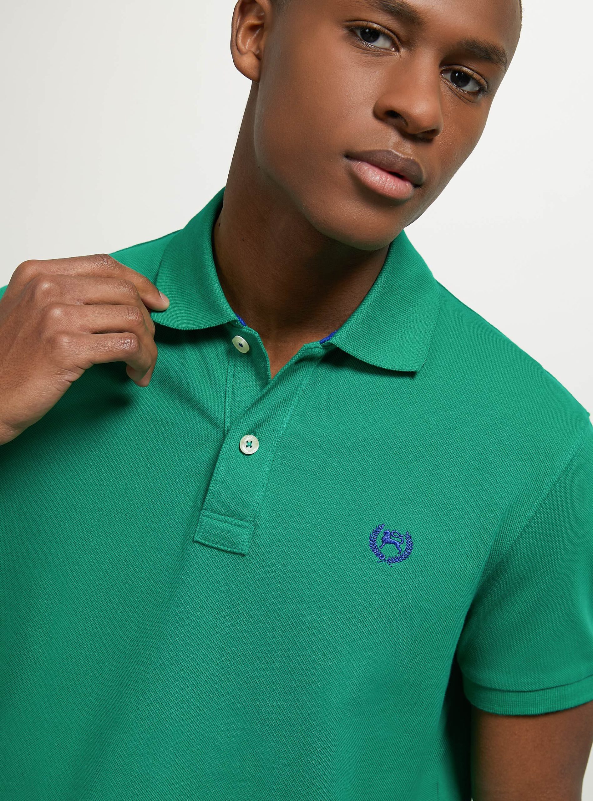Gn2 Green Medium Polo Männer Cotton Piqué Polo Shirt With Embroidery Modell Alcott – 2