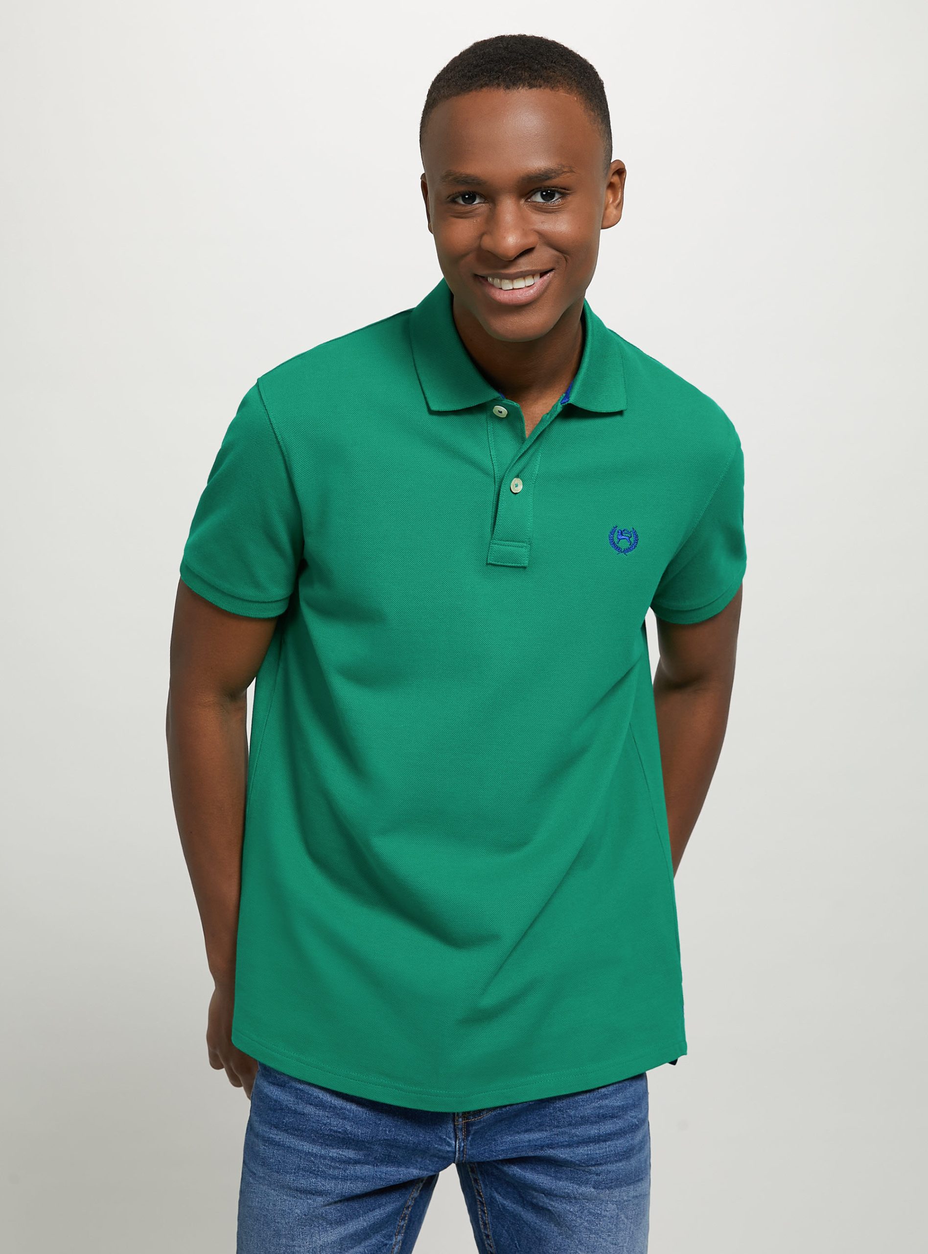 Gn2 Green Medium Polo Männer Cotton Piqué Polo Shirt With Embroidery Modell Alcott – 1