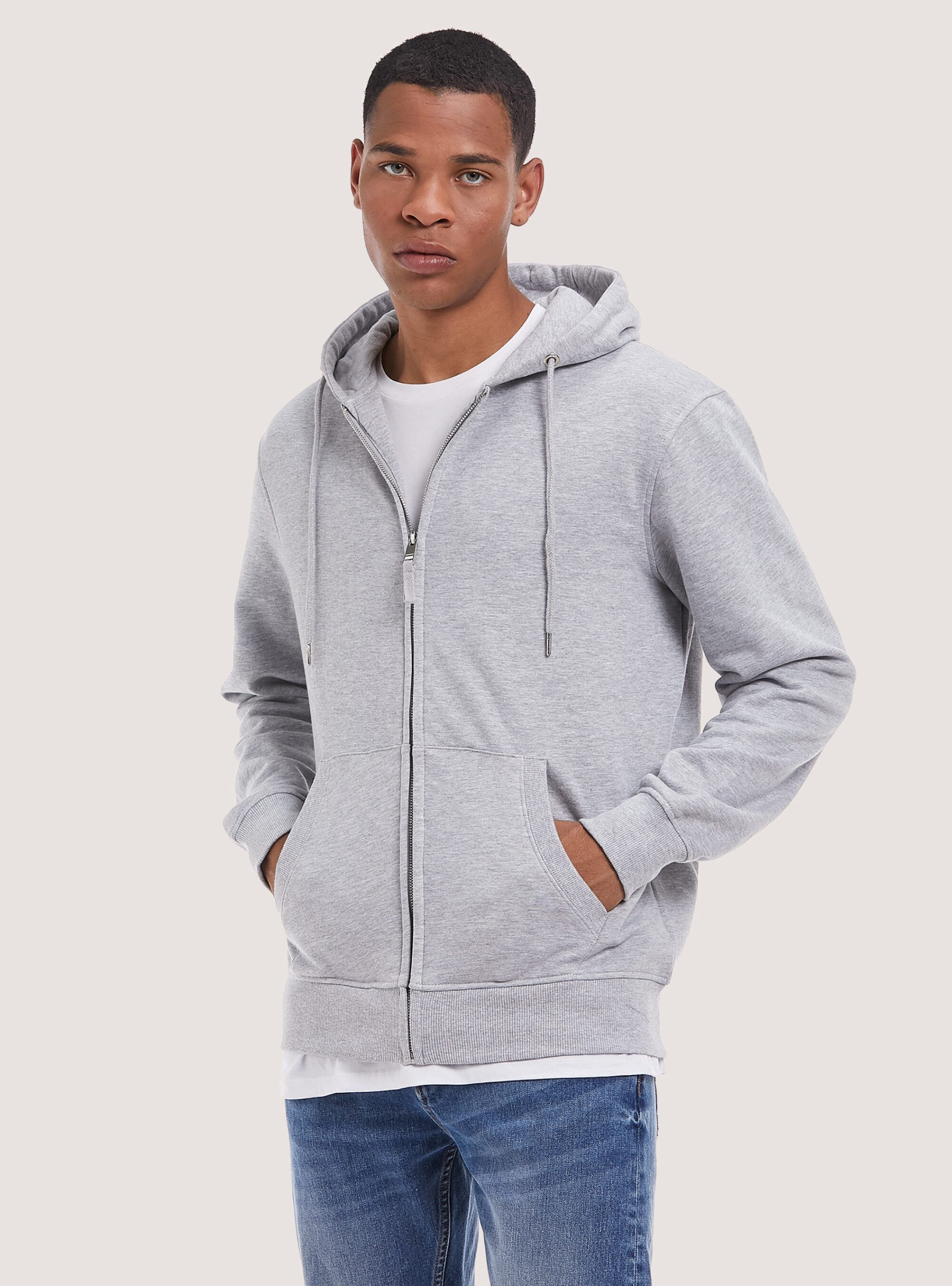Handhabung Männer Sweatshirts Alcott Cotton Zip Hoodie Mgy2 Grey Mel Medium – 1