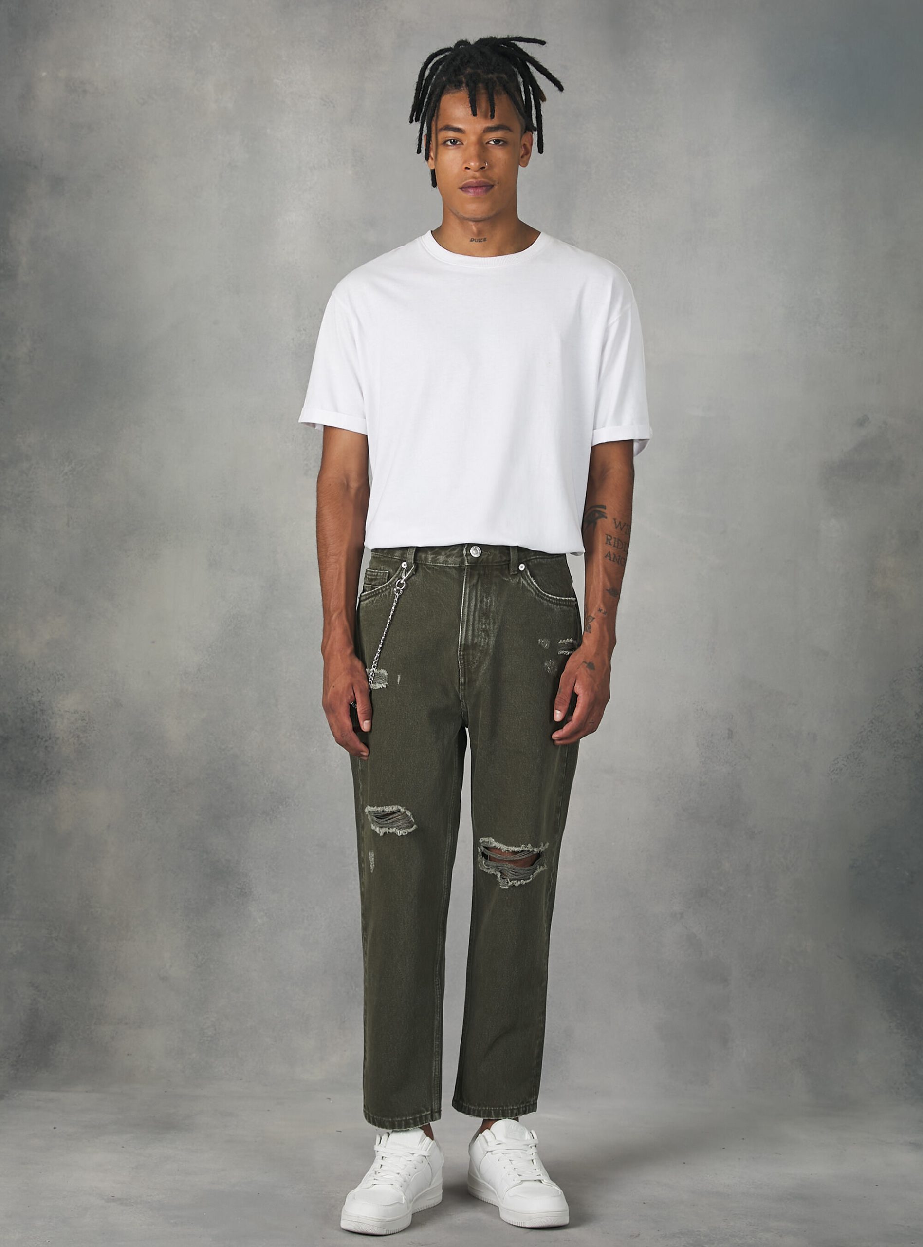 Hosen Ky2 Kaky Medium Relaxed Fit Jeans With Chain Männer Alcott Verkaufen – 2