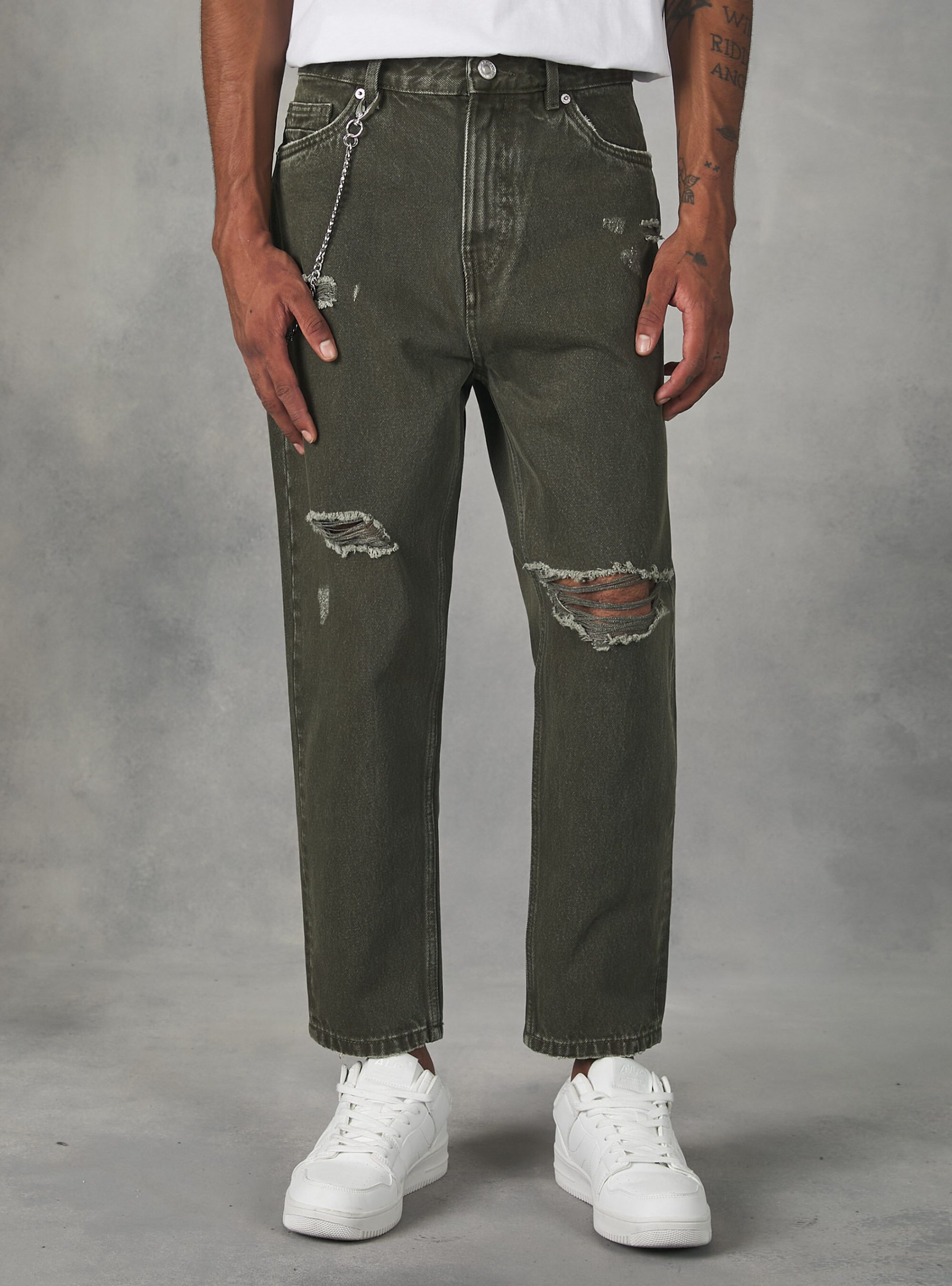 Hosen Ky2 Kaky Medium Relaxed Fit Jeans With Chain Männer Alcott Verkaufen – 1