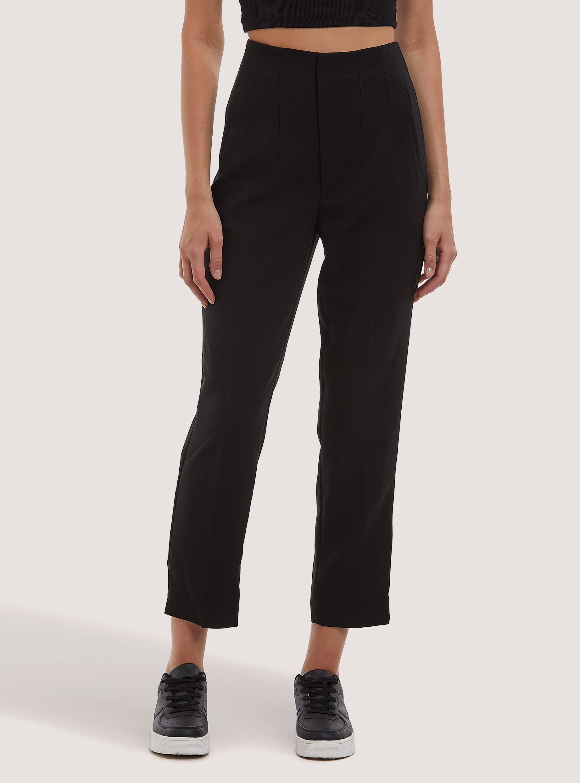 Hosen Rabattgewährung Plain-Coloured Trousers With Darts Bk1 Black Frauen Alcott – 1