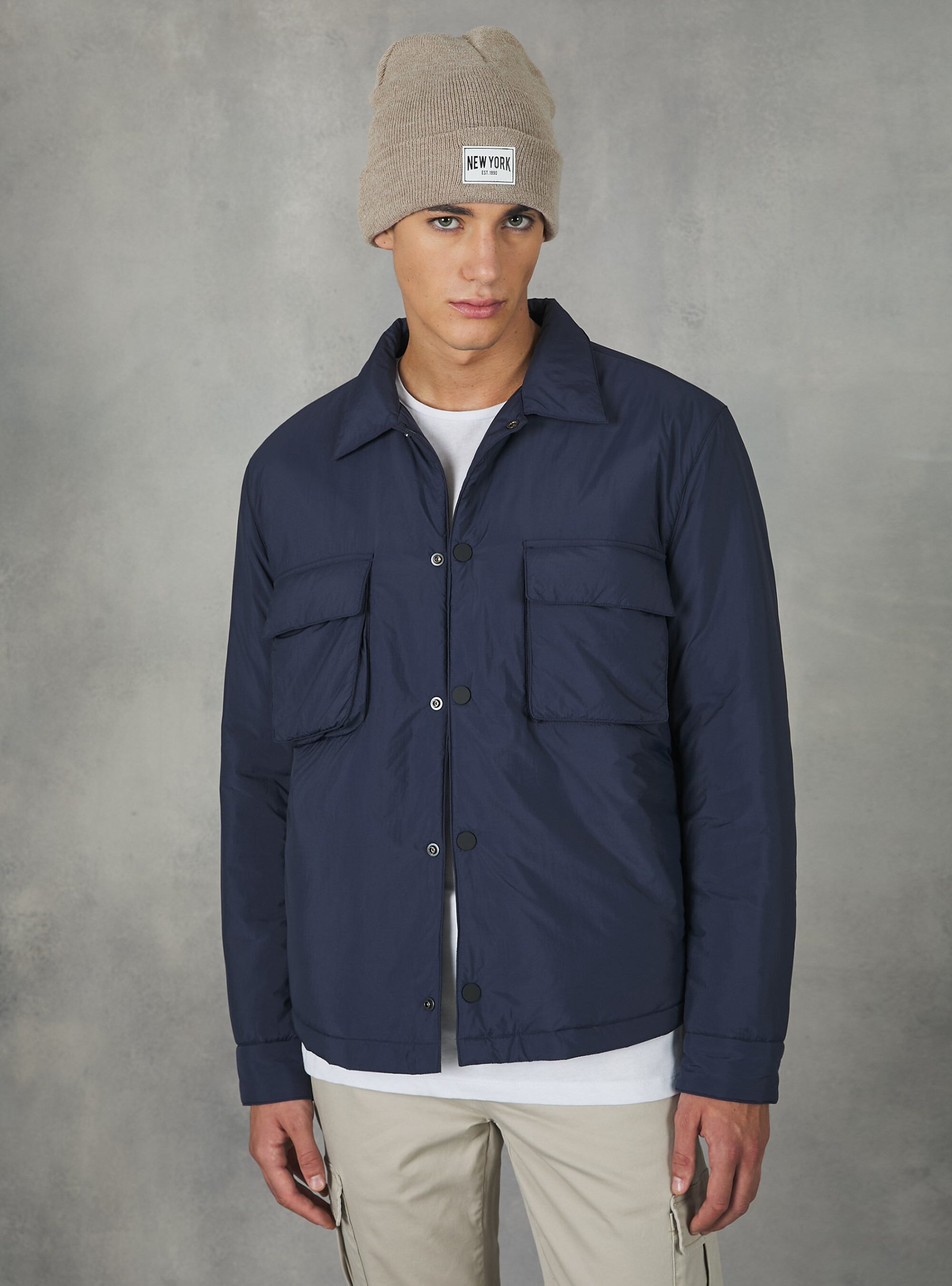 Jacket With Collar And Recycled Padding Mäntel Und Jacken Na2 Navy Medium Mode Alcott Männer – 2