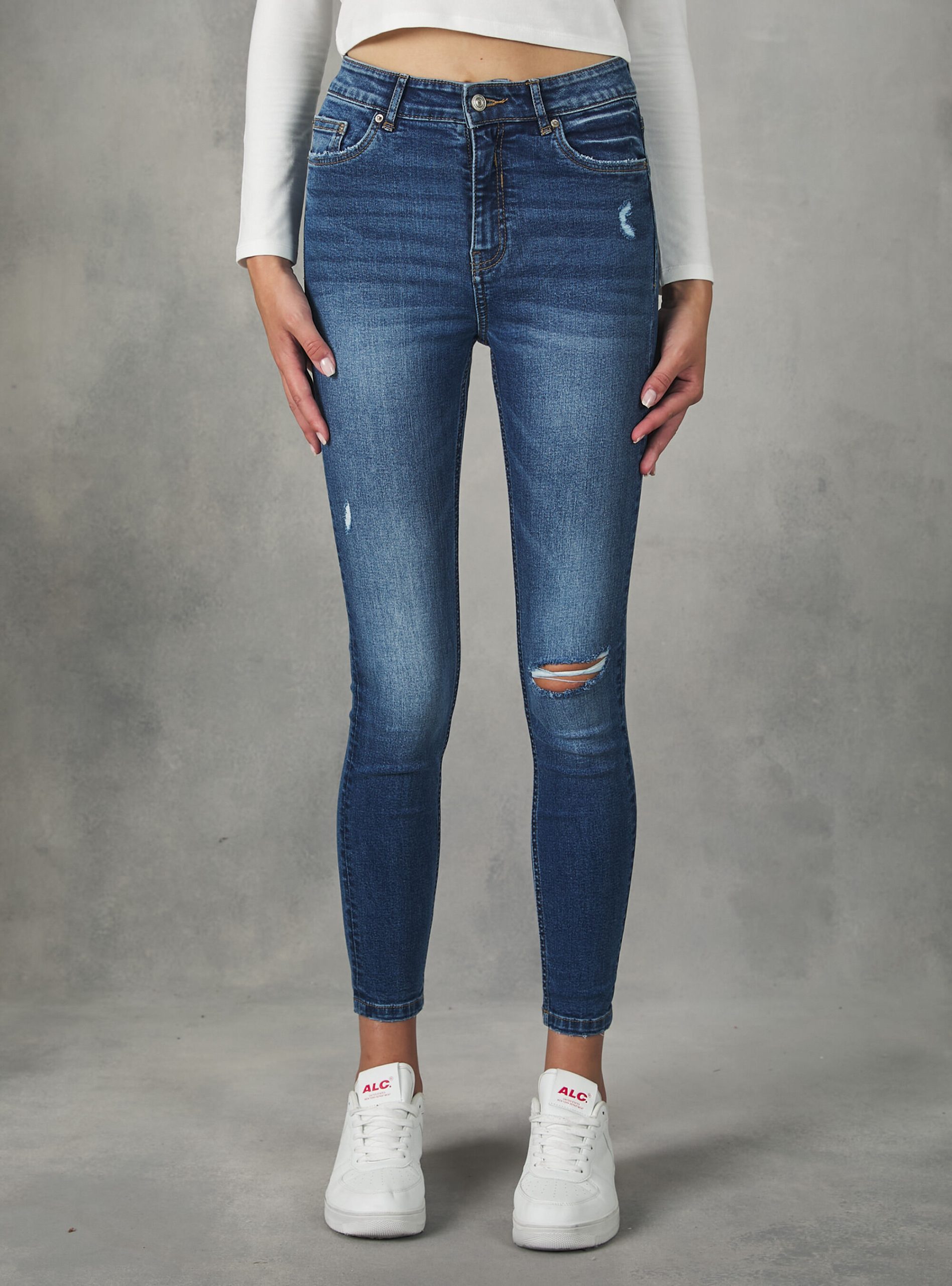 Jeans Alcott Frauen High-Waisted Super Skinny Jeans Rabattgutschein D003 Medium Blue – 2