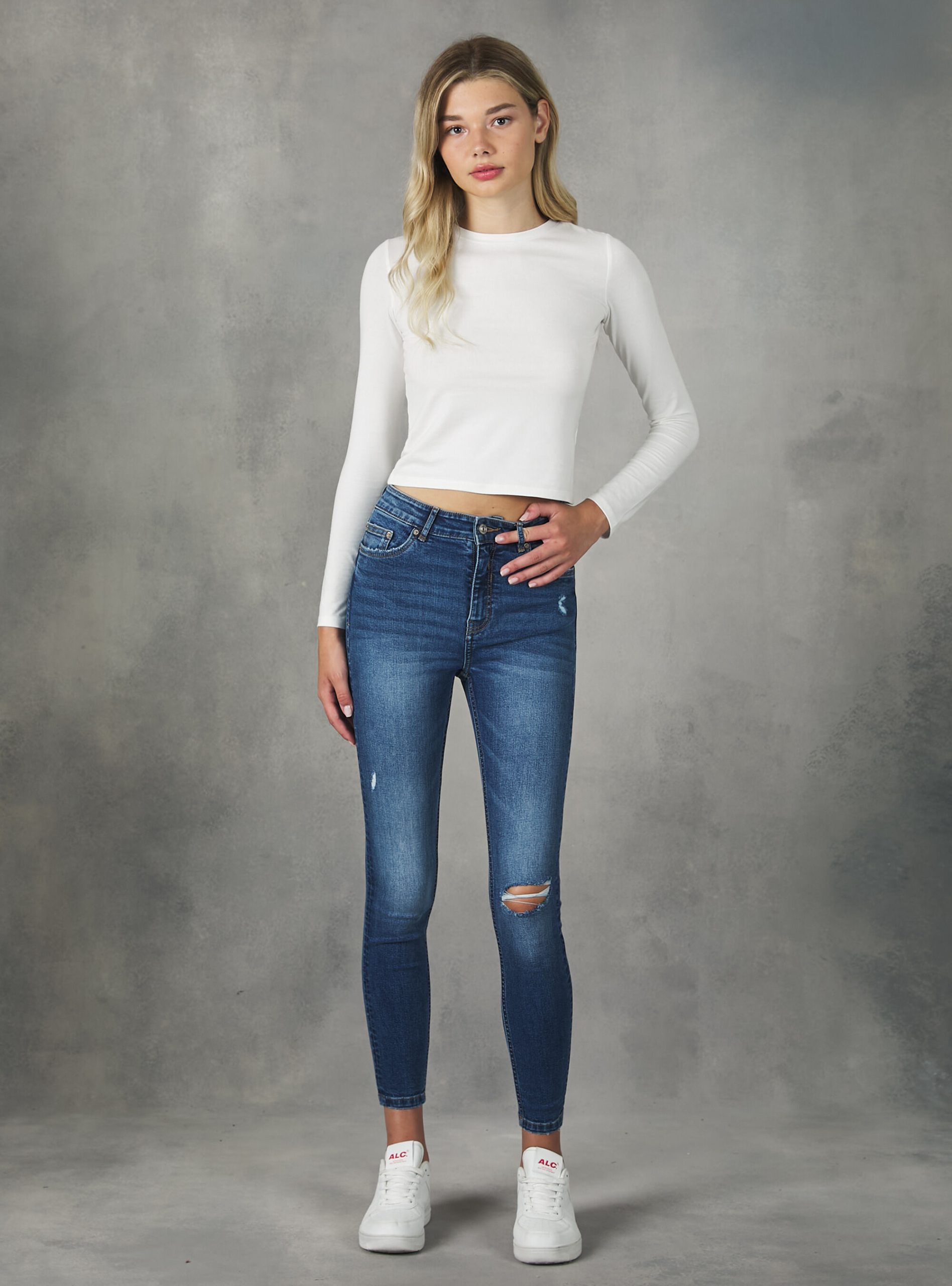Jeans Alcott Frauen High-Waisted Super Skinny Jeans Rabattgutschein D003 Medium Blue – 1