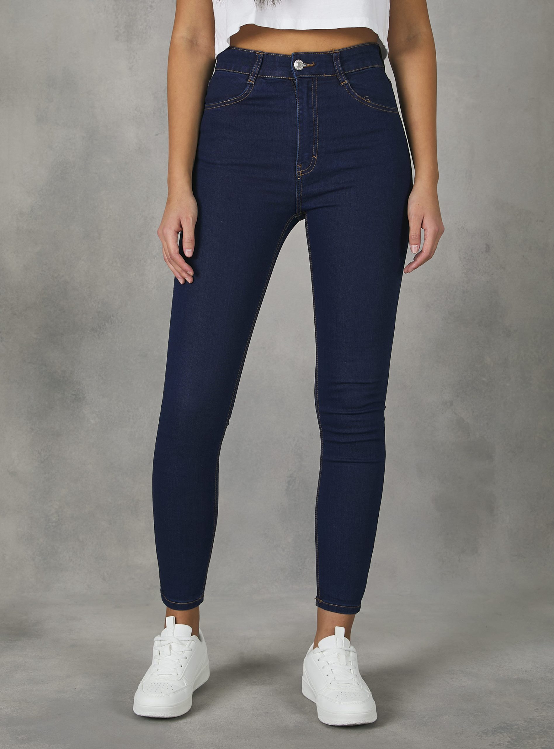 Jeans D002 Medium Dark Blue Frauen Alcott Skinny Fit Jeans Mit Hoher Taille Reduzierter Preis – 2