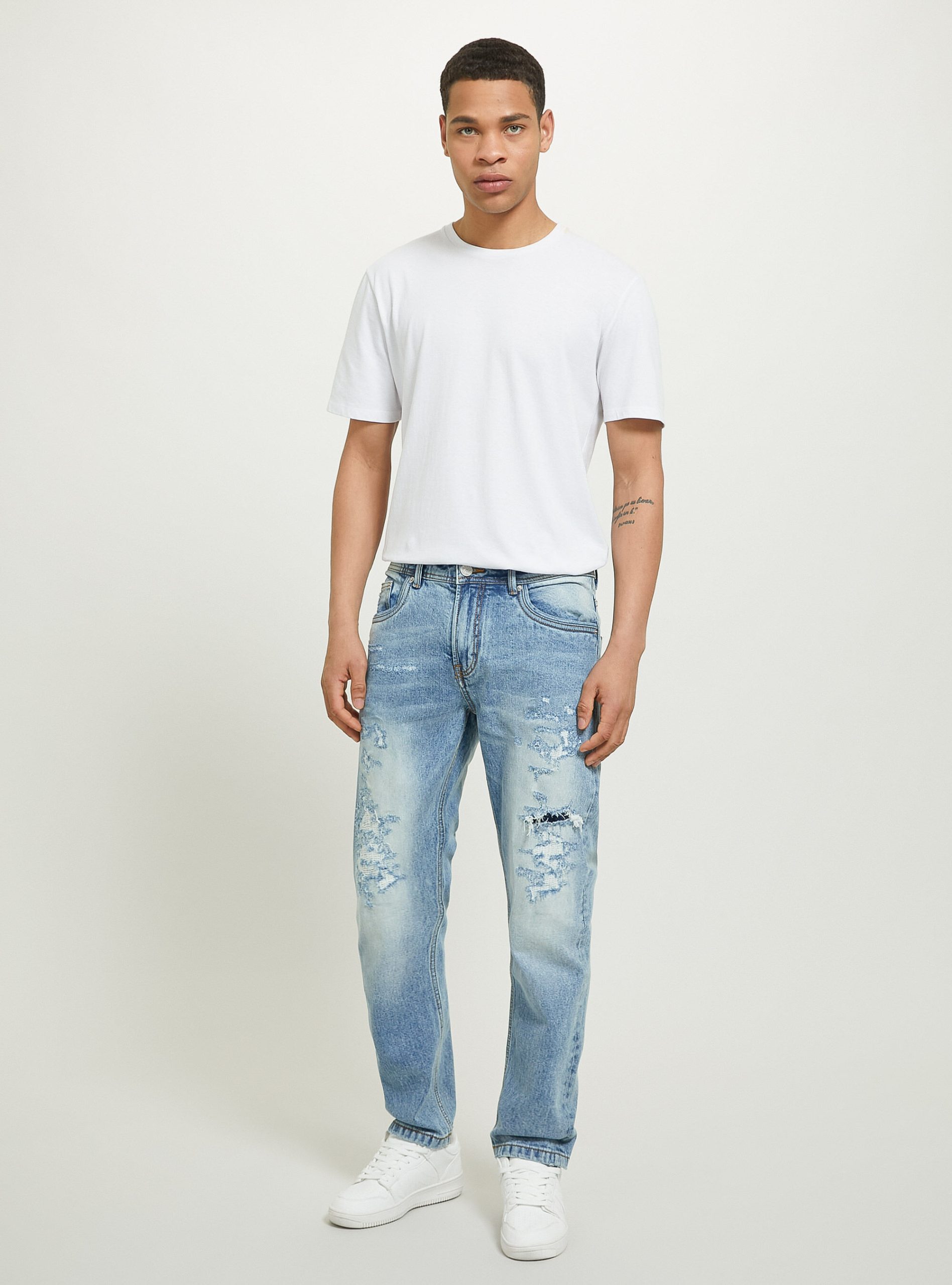 Jeans D006 Azure Männer Eigenschaft Slim Fit Stretch Denim Jeans With Rips Alcott – 2