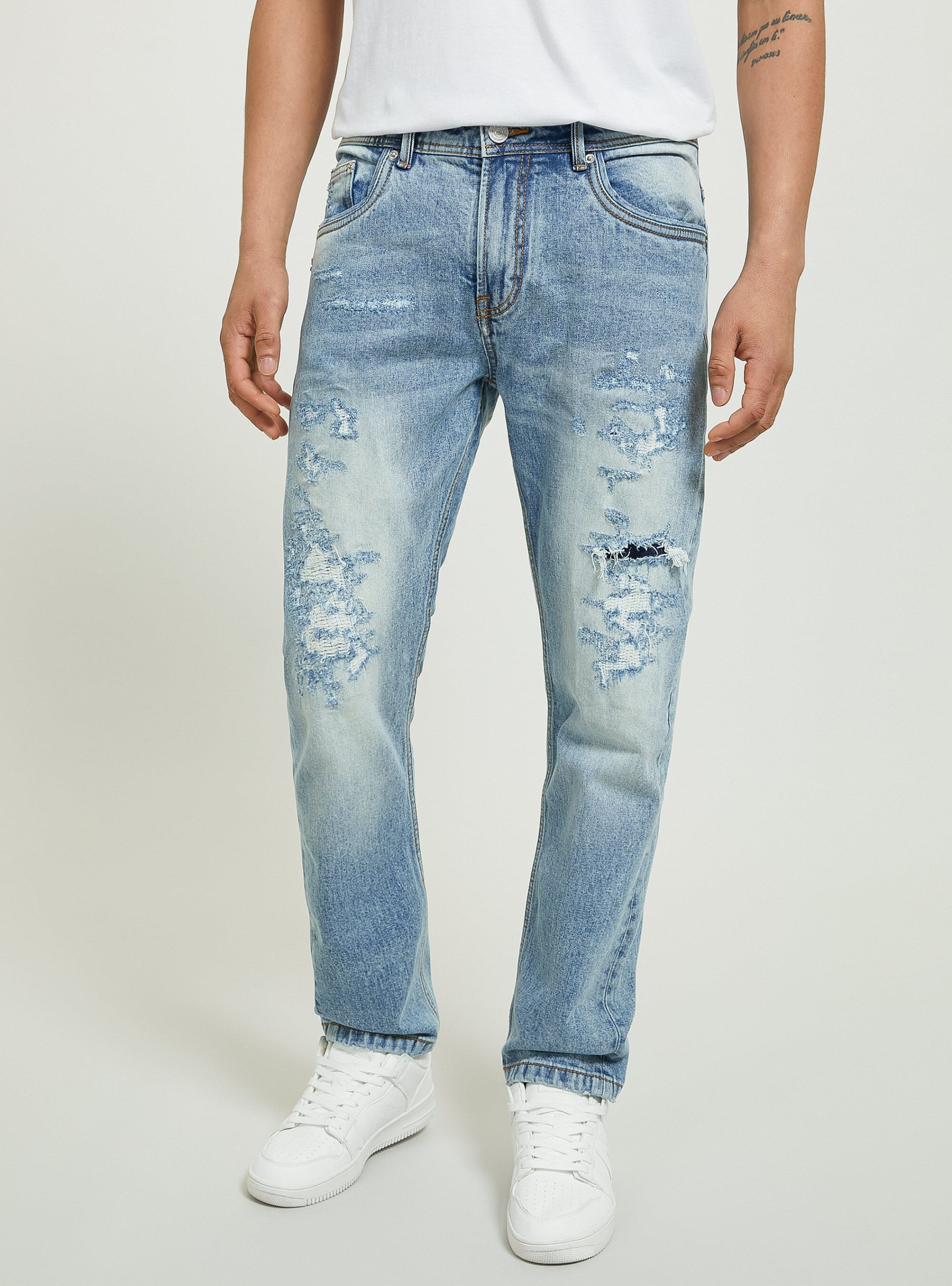 Jeans D006 Azure Männer Eigenschaft Slim Fit Stretch Denim Jeans With Rips Alcott – 1