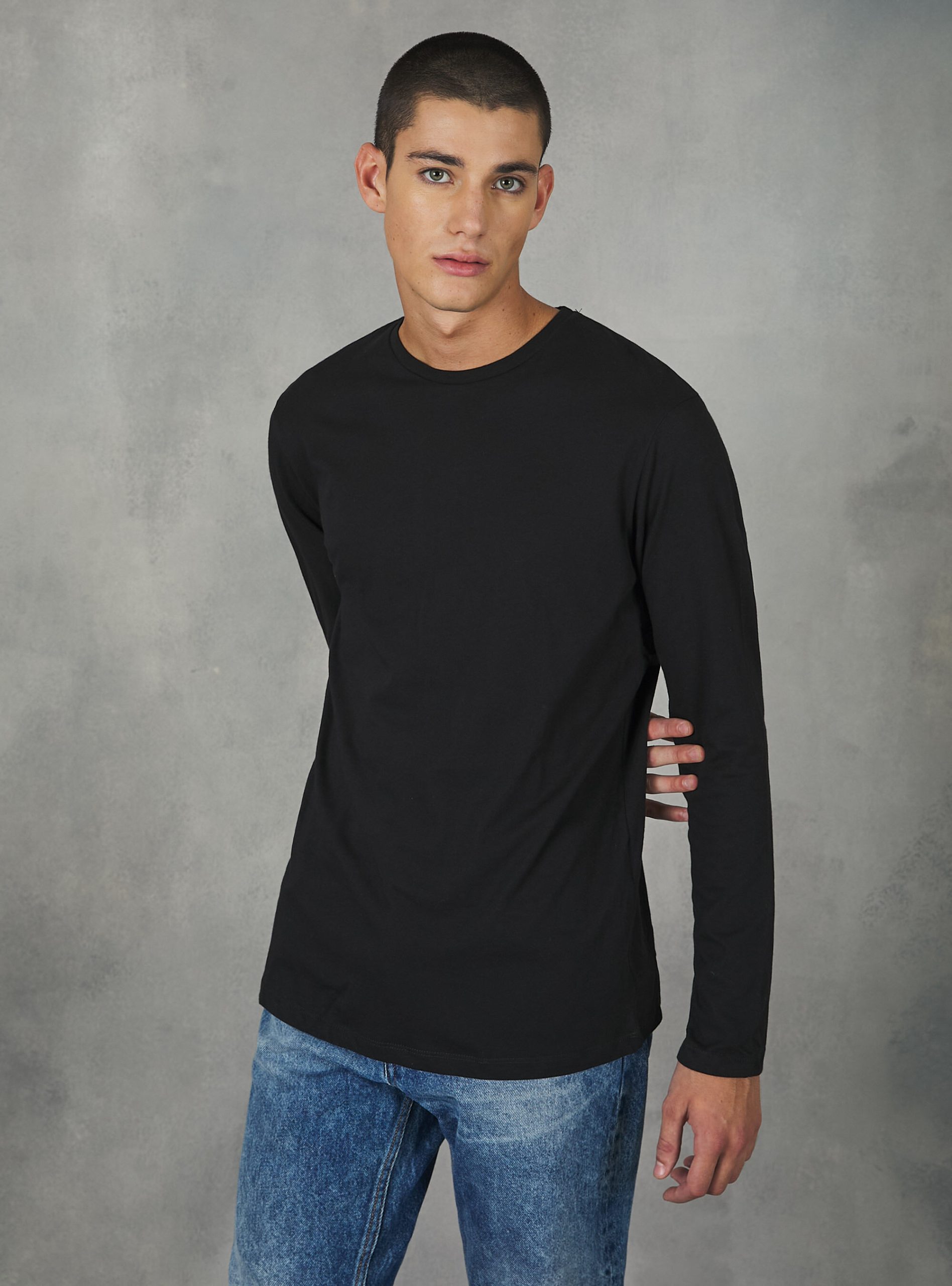 Long-Sleeved Cotton T-Shirt Bk1 Black Produktsicherheit Alcott T-Shirts Männer – 2