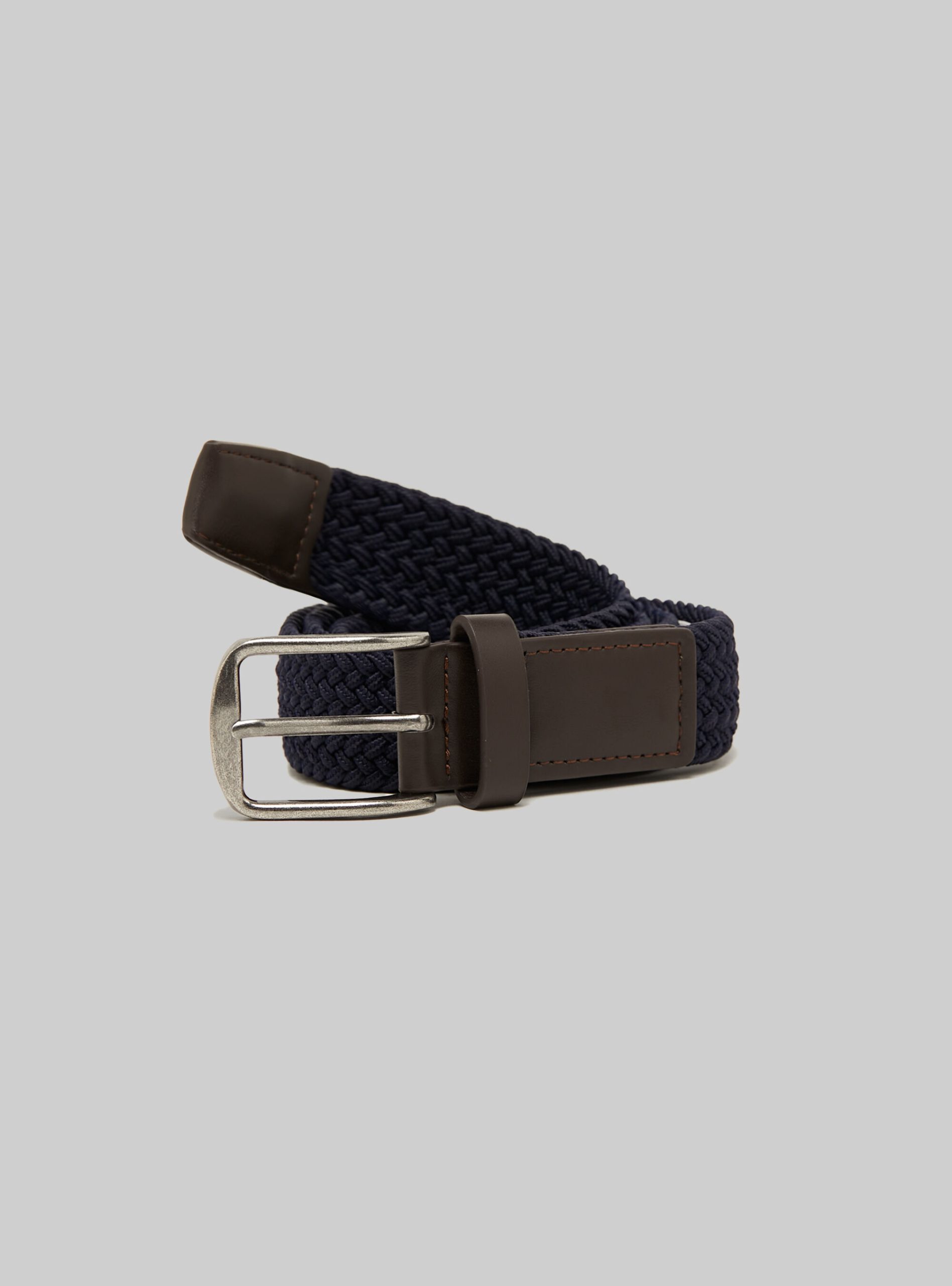 Männer Bestellung Alcott Na1 Navy Dark Braided Belt With Rectangular Buckle Gürtel – 1