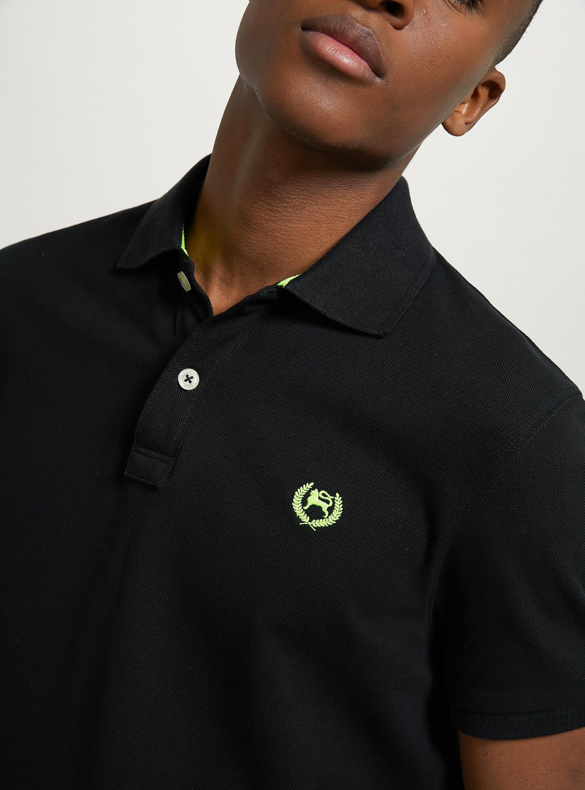 Männer Cotton Piqué Polo Shirt With Embroidery Alcott Angebot Polo Bk1 Black – 2