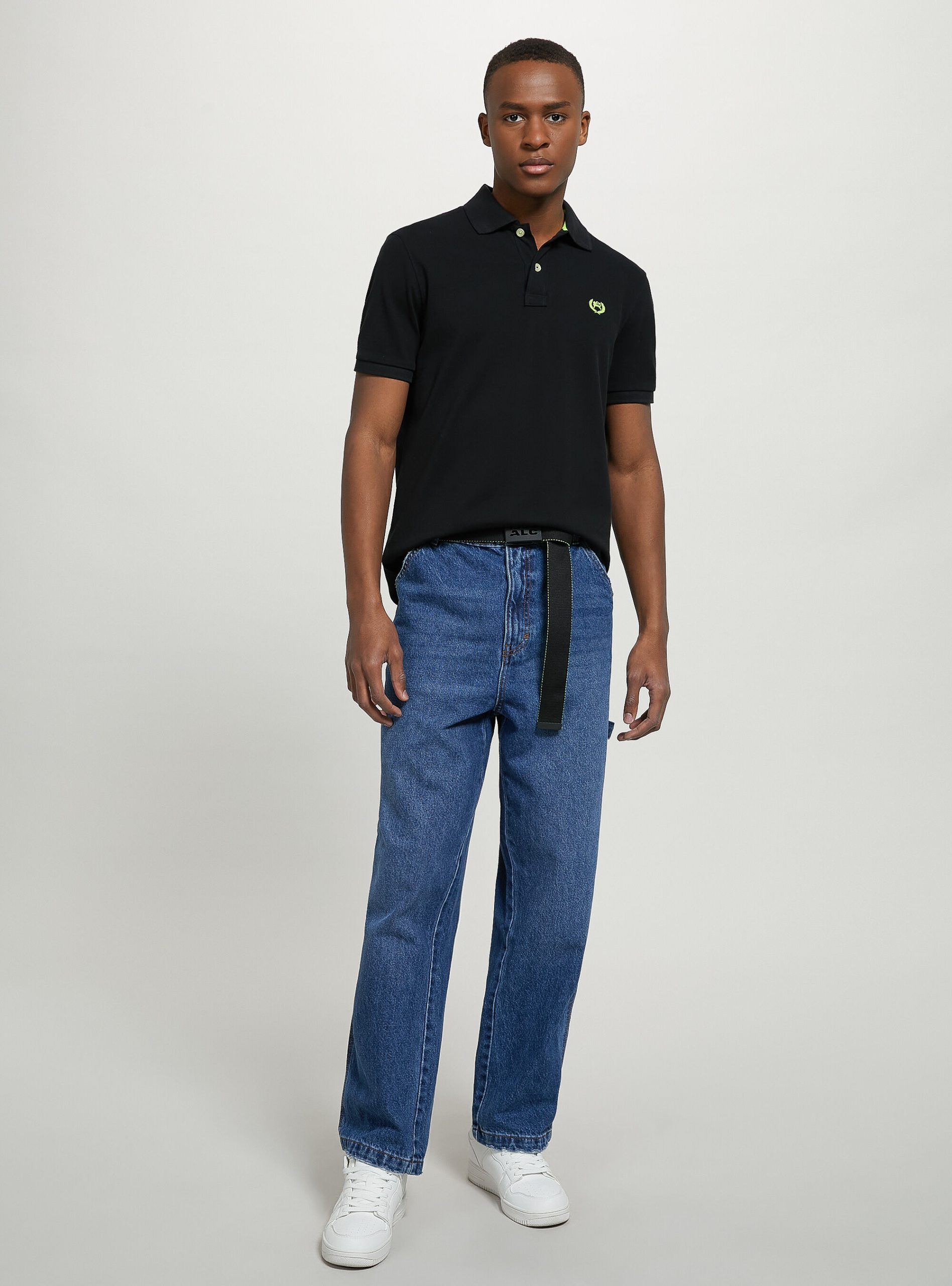 Männer Cotton Piqué Polo Shirt With Embroidery Alcott Angebot Polo Bk1 Black – 1