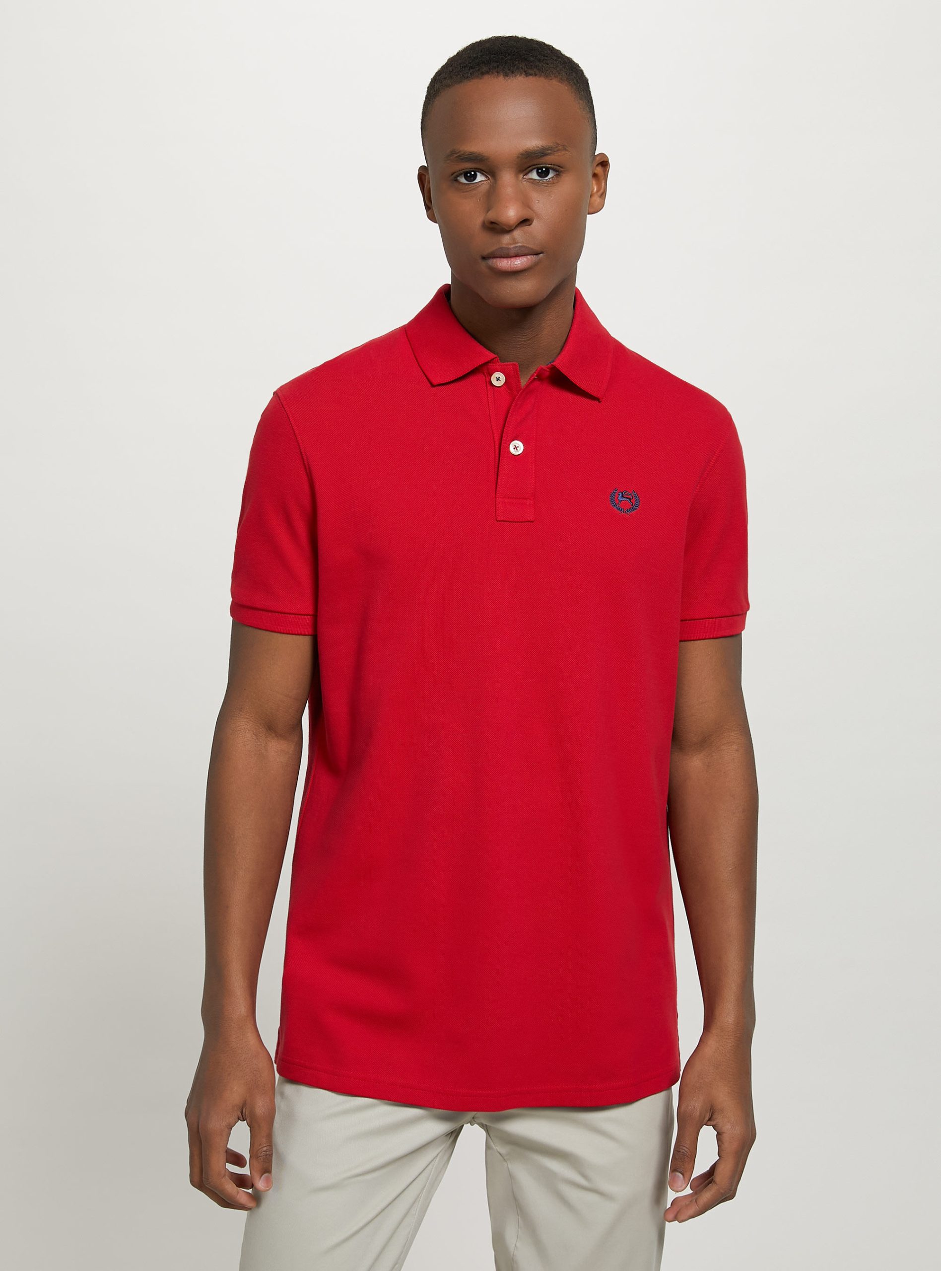 Männer Cotton Piqué Polo Shirt With Embroidery Rd2 Red Medium Polo Alcott Preisniveau – 1