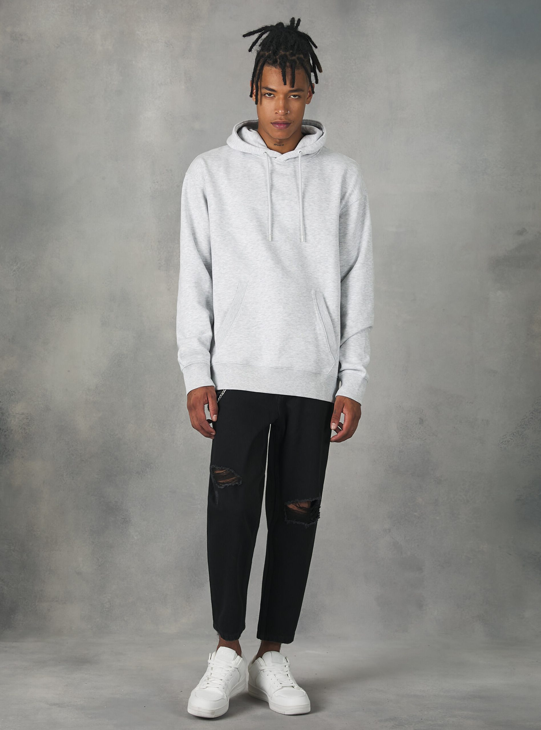 Männer Sweatshirts Alcott Sweatshirt With Hood And Pouch Pocket Mgy3 Grey Mel Light Kosten – 1