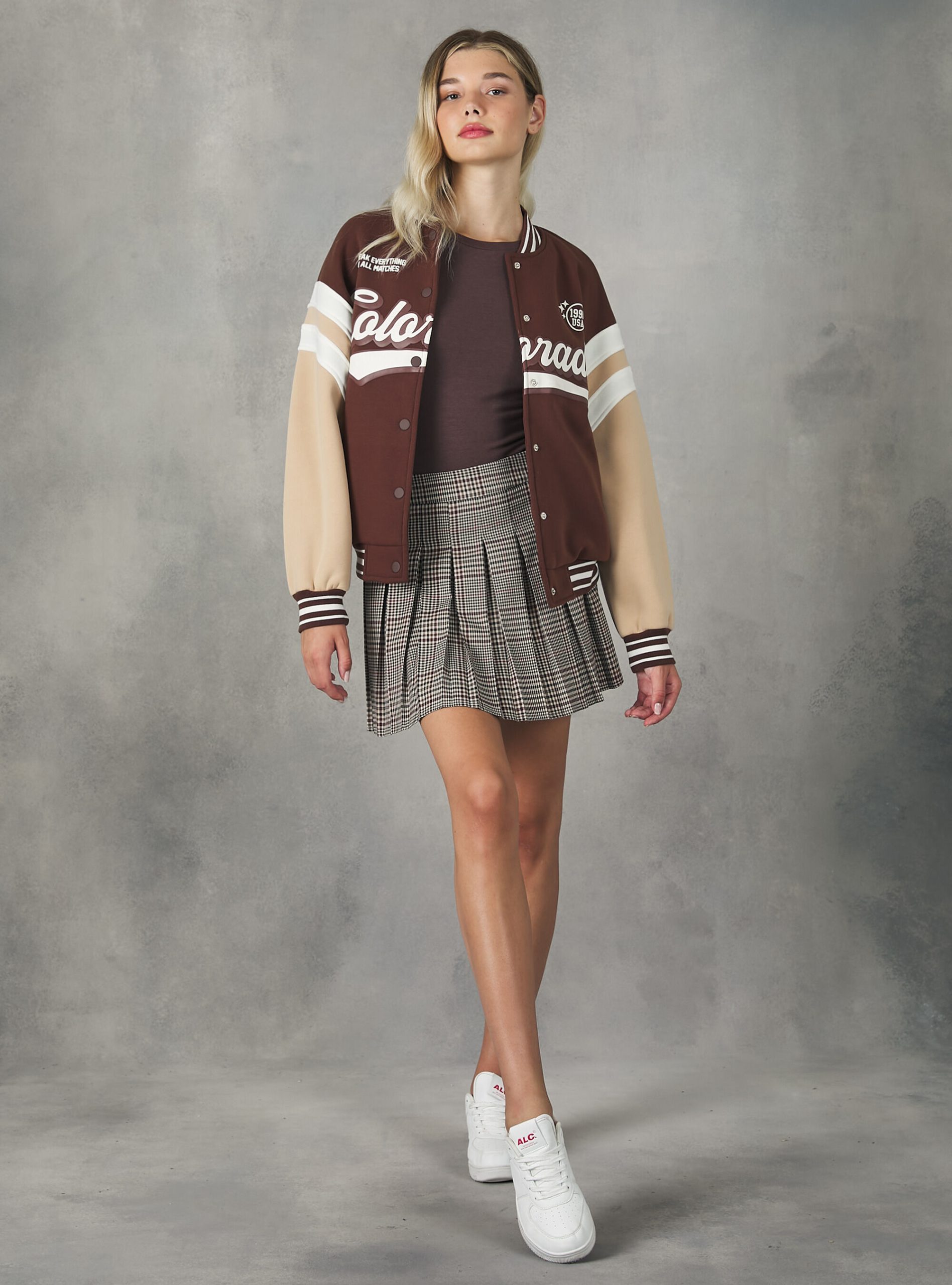 Markenidentität Br2 Brown Medium Alcott College Bomber Jacket With Print Sweatshirts Frauen – 1