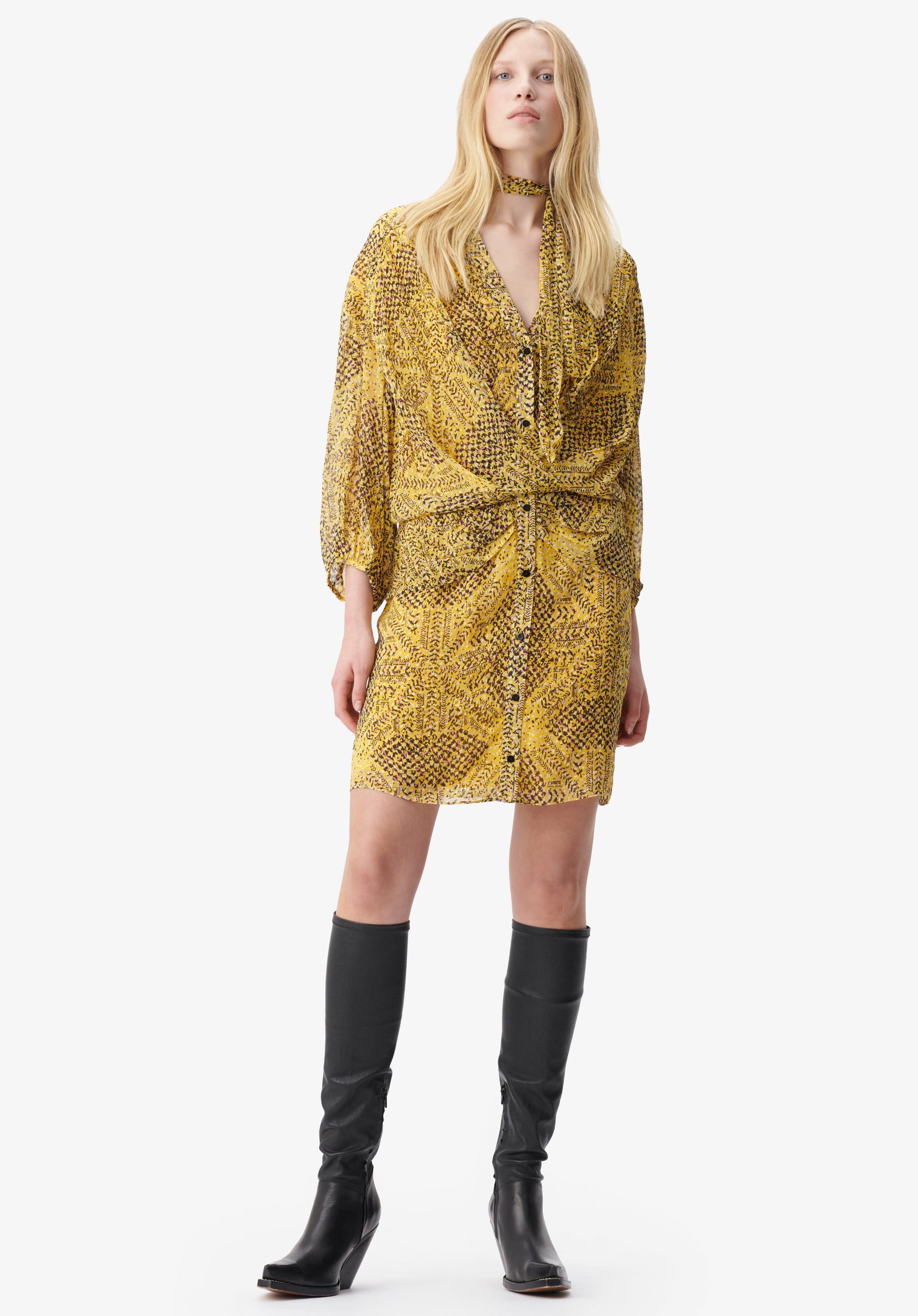 Mode Dress Drina Lala Berlin Heritage Star Yellow Kleider Damen – 1
