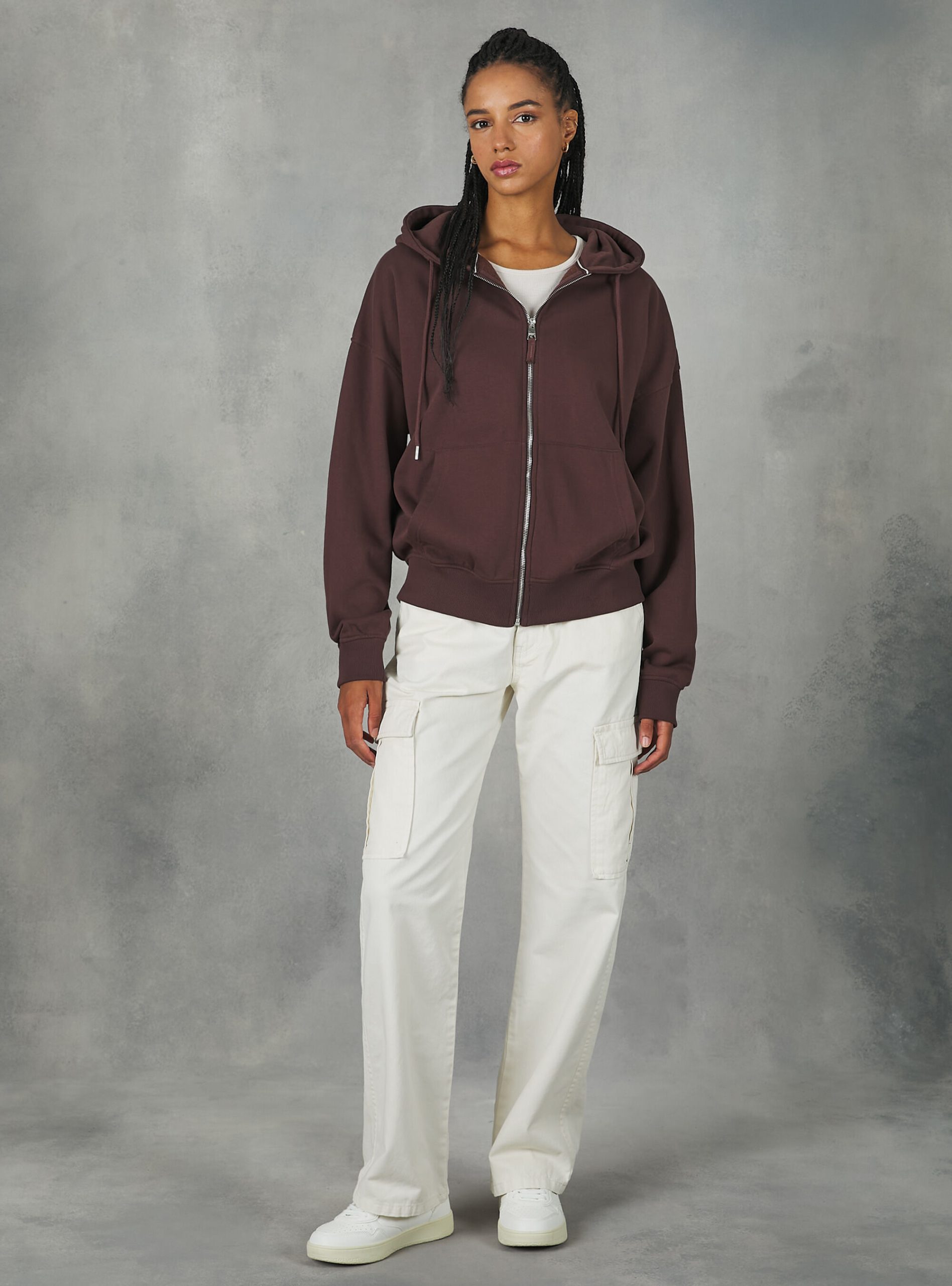 Produktqualitätsmanagement Cotton Zip Hoodie Alcott Br2 Brown Medium Sweatshirts Frauen – 1