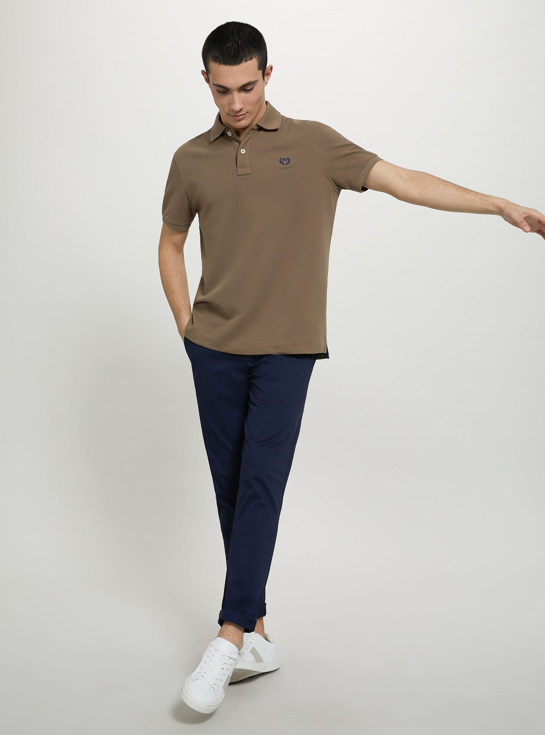 Rabattgutschein Cotton Piqué Polo Shirt With Embroidery Polo Männer Br2 Brown Medium Alcott – 2