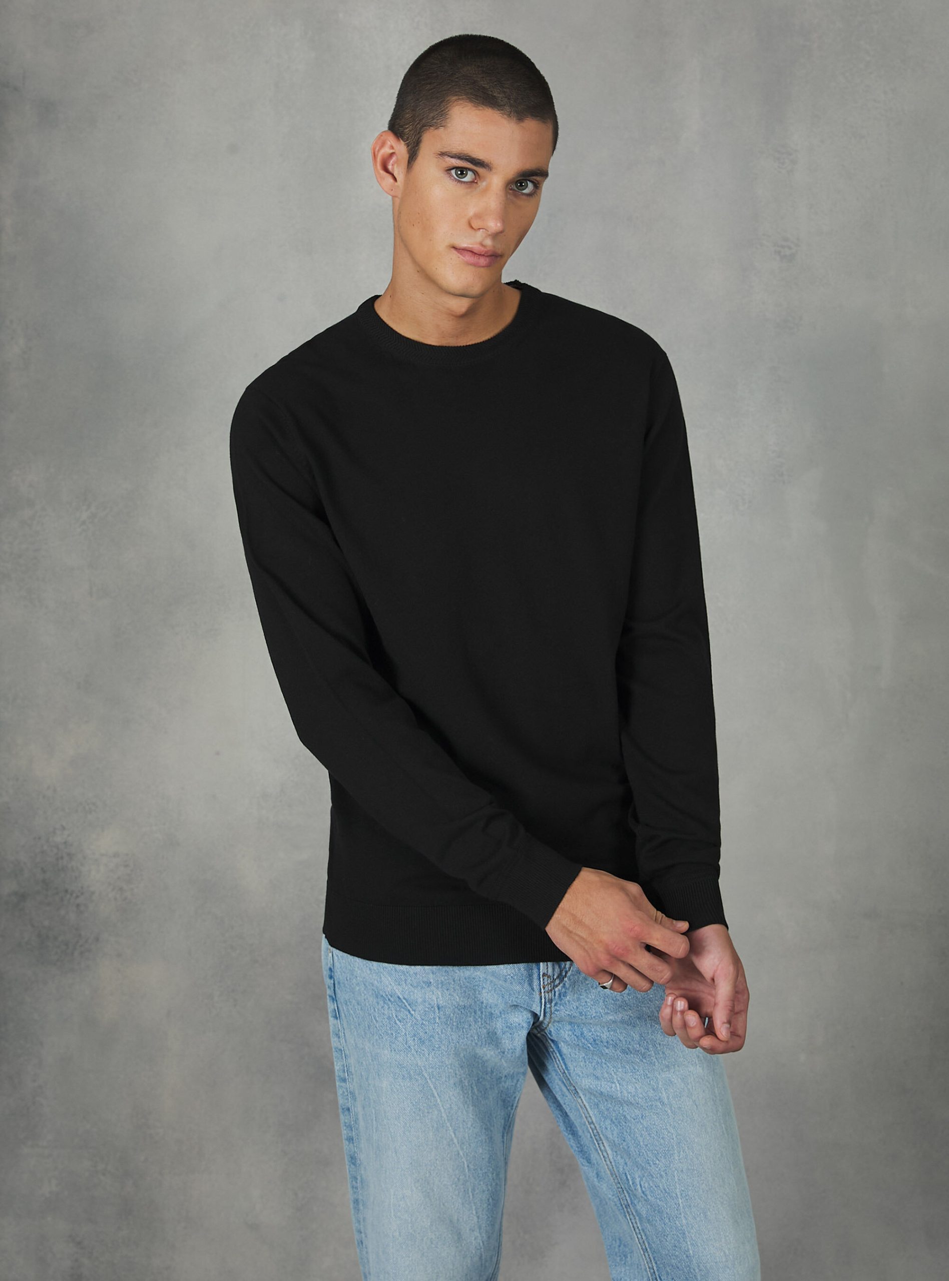 Round-Neck Pullover Made Of Sustainable Viscose Ecovero Produkt Alcott Männer Strickwaren Bk1 Black – 2