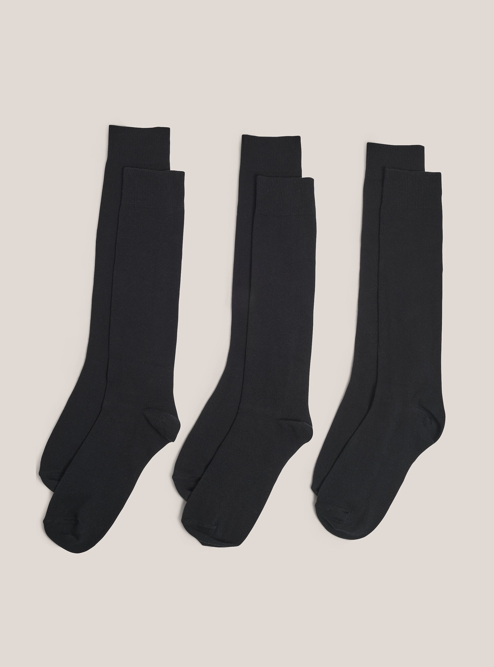 Set Of 3 Plain, Calf-High Socks Alcott Qualität Unterwäsche Calf-High Socks, Bk1 Black Männer – 1