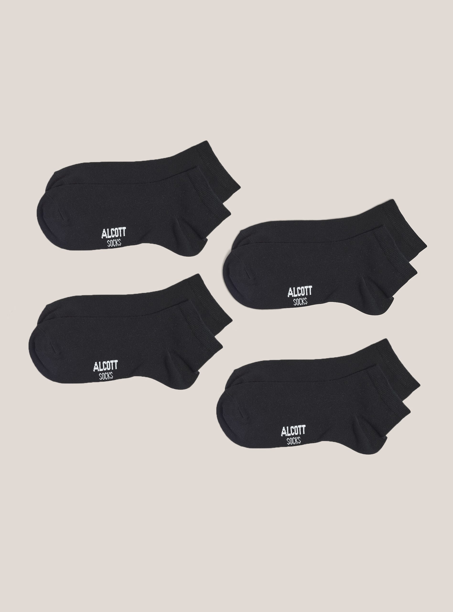 Set Of 4 Pairs Of Plain Basic Socks Preisnachlass Alcott Socken Bk1 Black Männer – 1