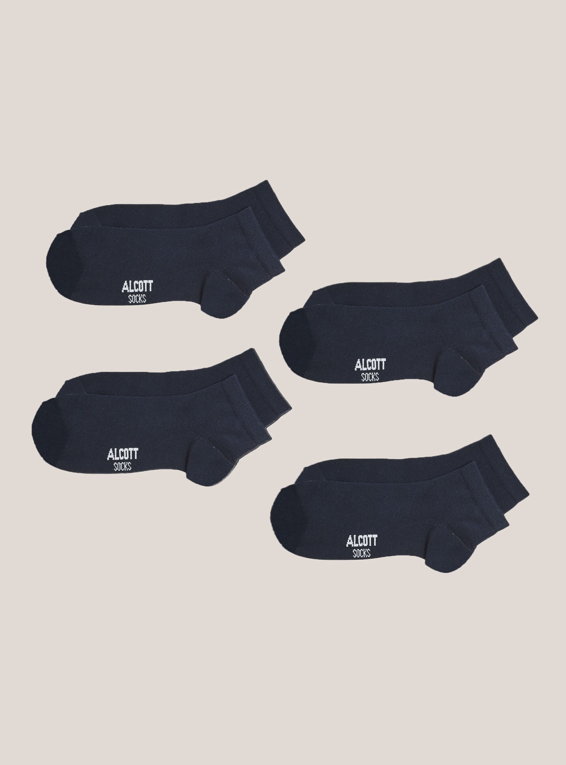 Set Of 4 Pairs Of Plain Basic Socks Socken Männer Alcott Preisnachlass Na1 Navy Dark – 1