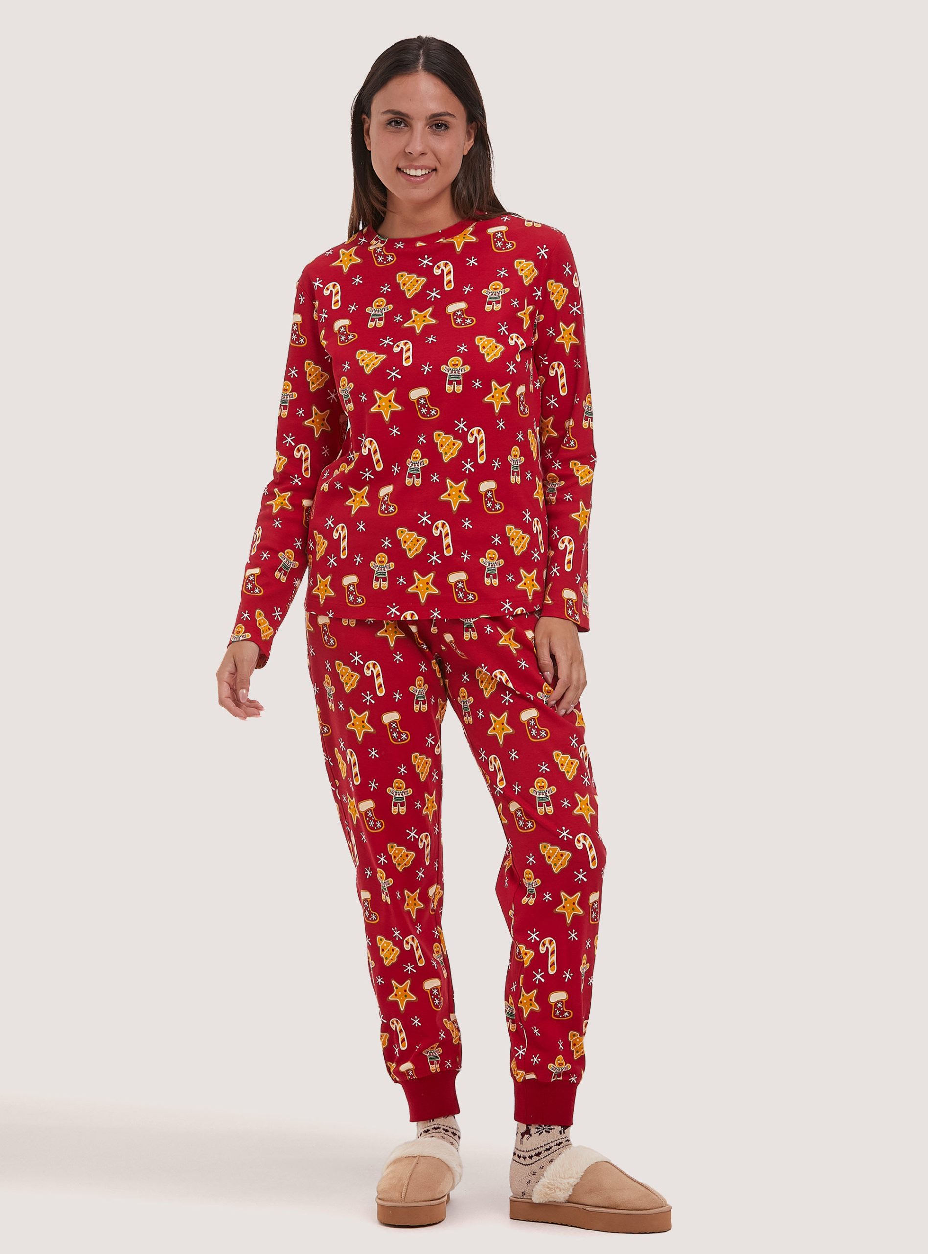 Sicherheit Alcott Frauen Rd2 Red Medium Pyjamas With All Over Print Christmas Collection Pijamas – 1