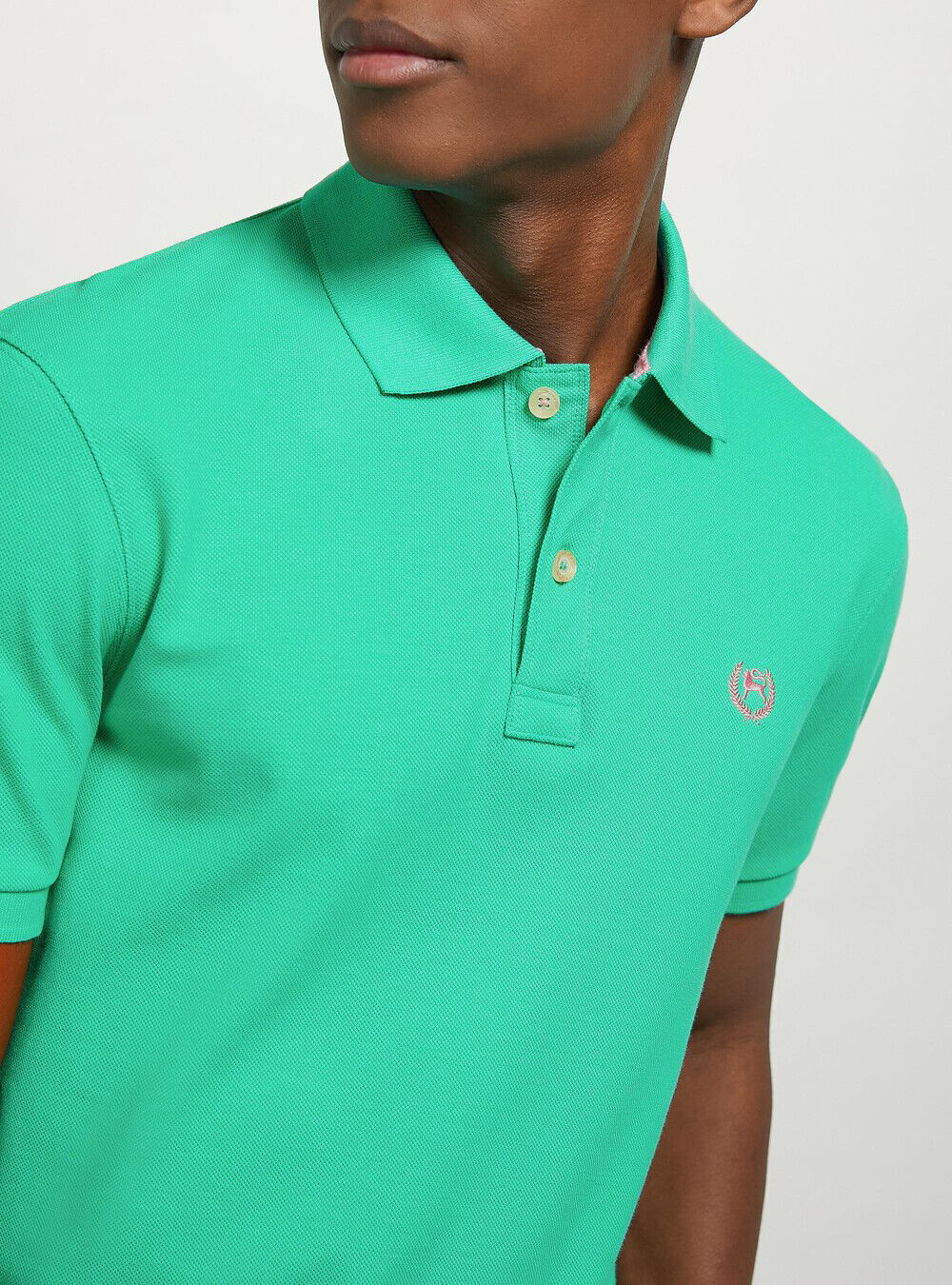 Sonderangebot Ga1 Aqua Green Dark Männer Cotton Piqué Polo Shirt With Embroidery Alcott Polo – 2
