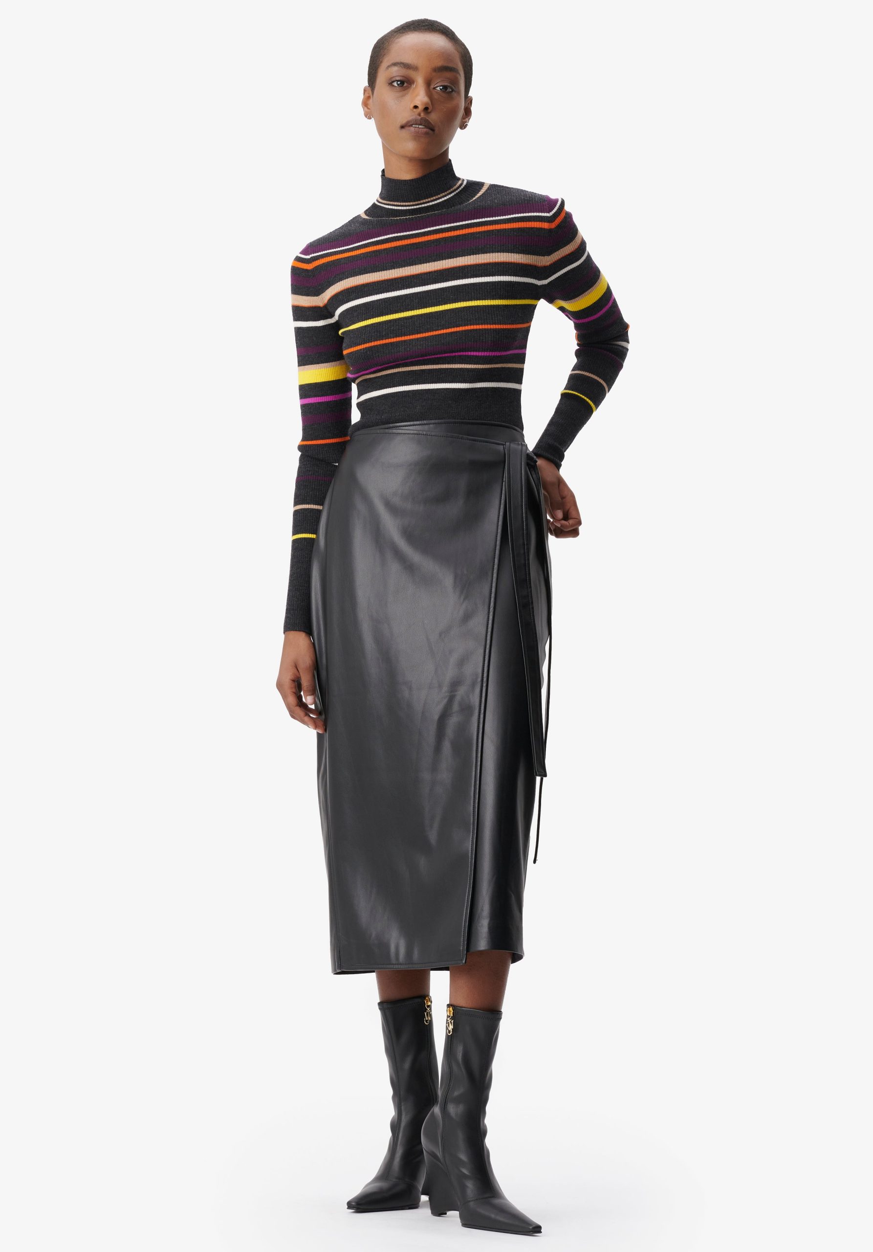Strick Jumper Kallassa Preis Lala Berlin Multicolor Stripes On Knit – Black Damen – 1