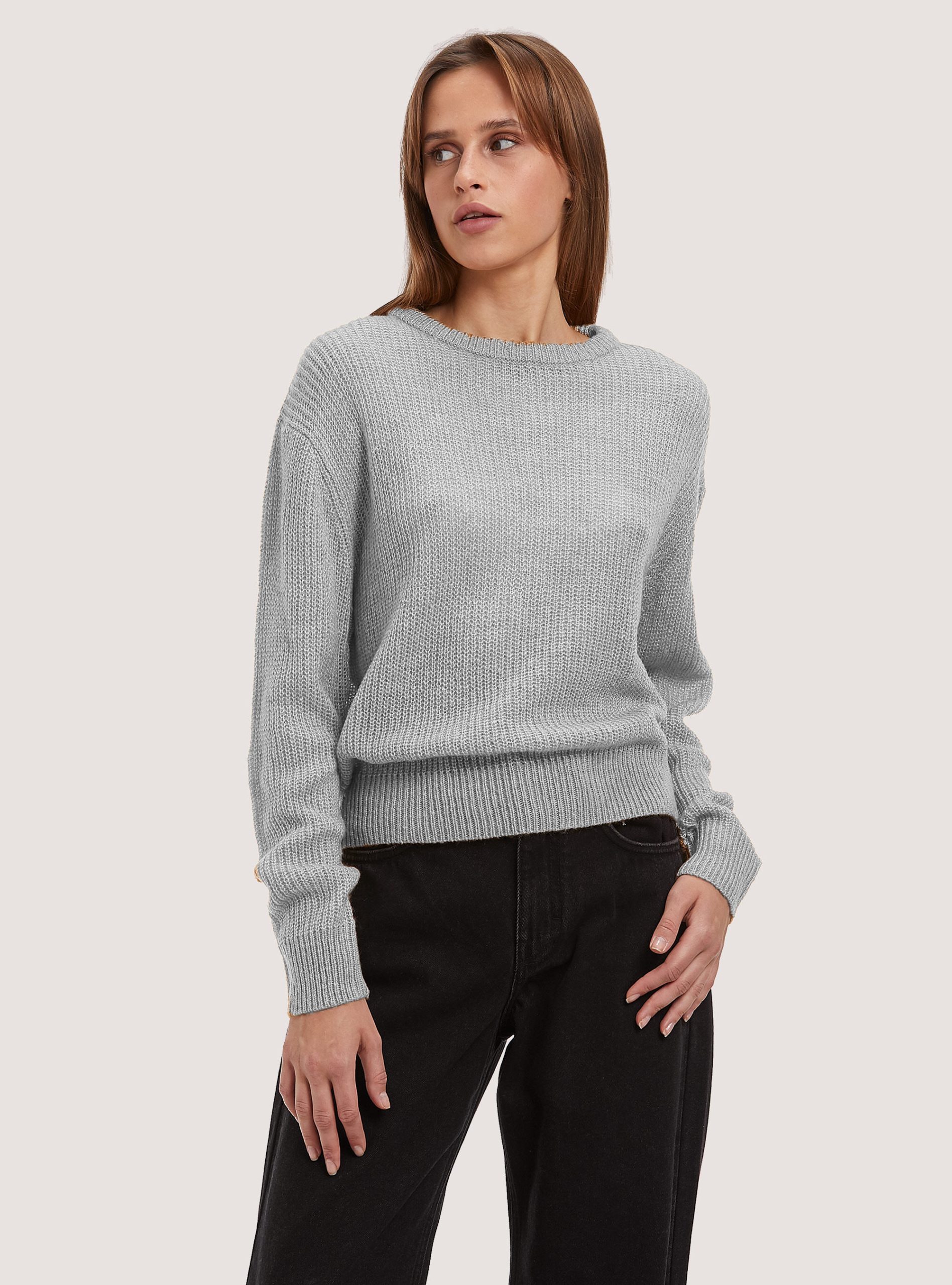 Strickwaren Alcott Comfort Fit English Stitch Pullover Frauen Mgy2 Grey Mel Medium Produktqualitätssicherung – 1