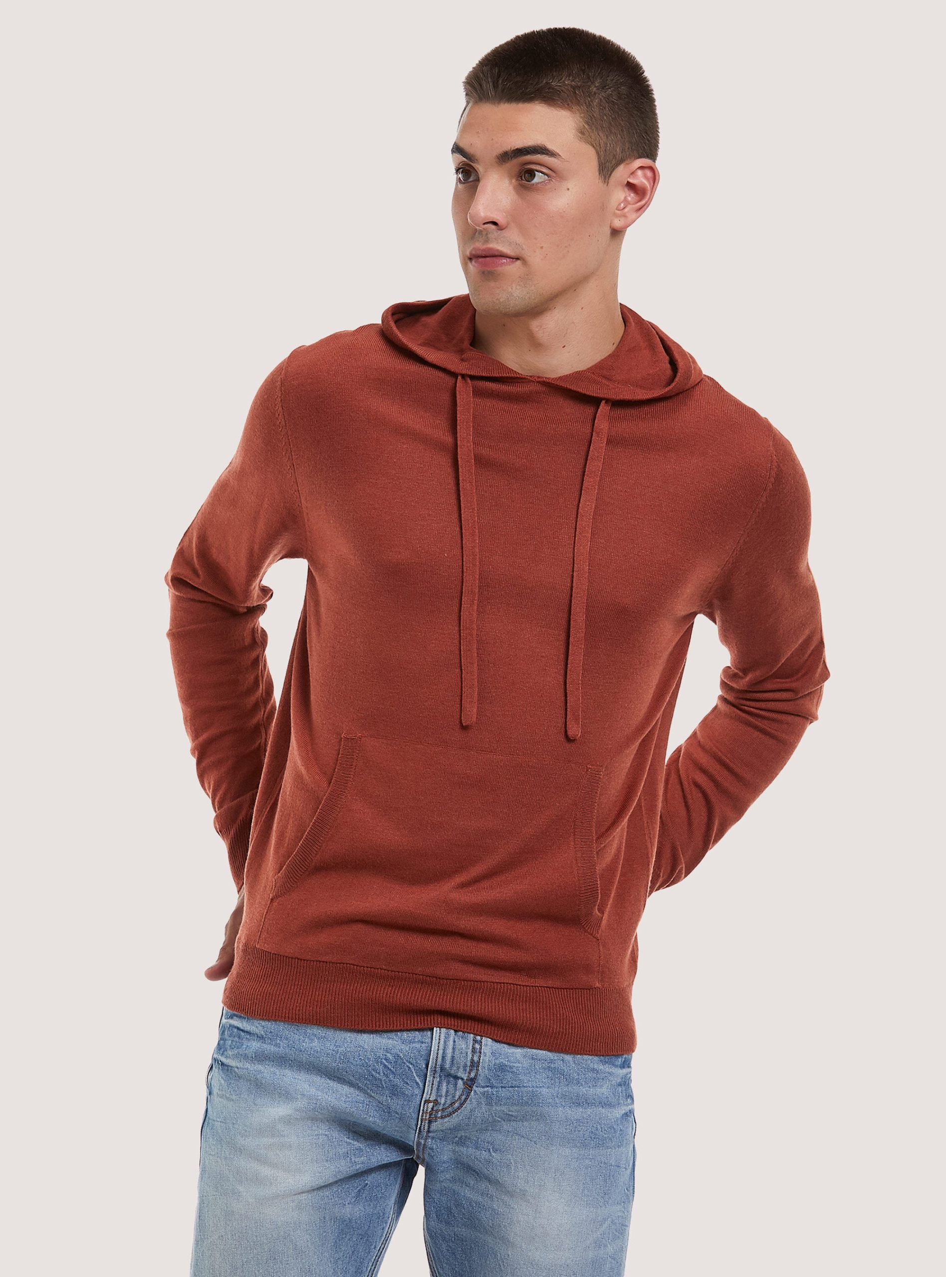 Strickwaren Produktstandard Alcott Hooded Pullover Männer Rt2 Rusty Medium – 1