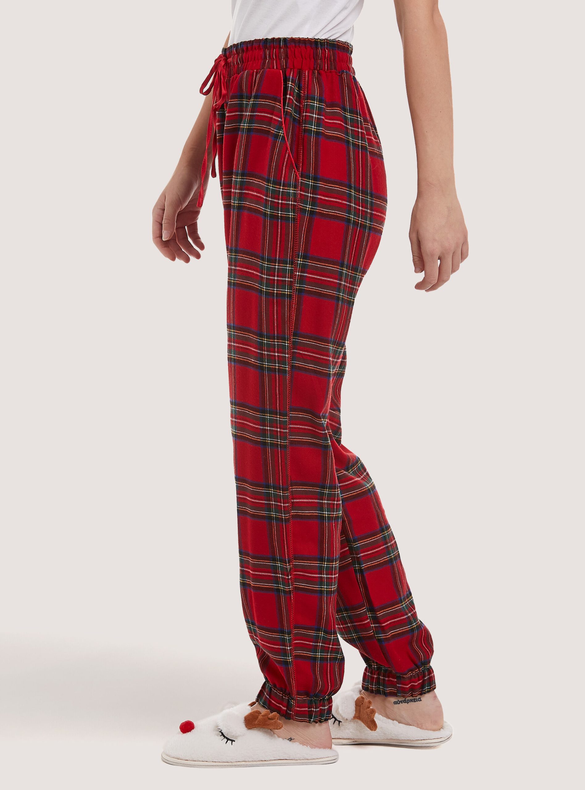 Tartan Pyjama Trousers Hochwertig Rd2 Red Medium Frauen Hosen Alcott – 2