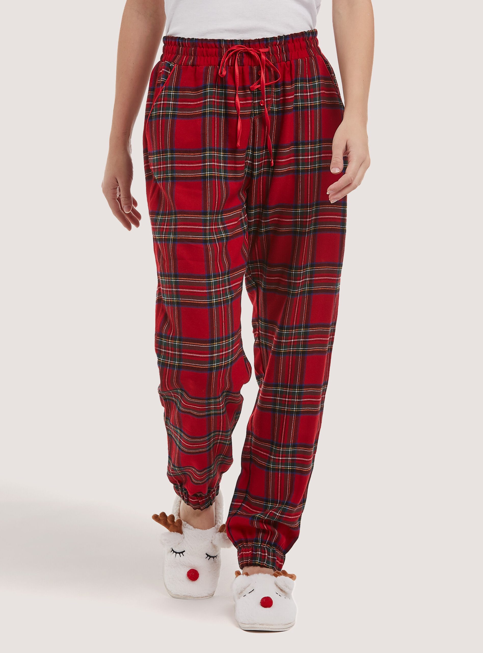 Tartan Pyjama Trousers Hochwertig Rd2 Red Medium Frauen Hosen Alcott – 1