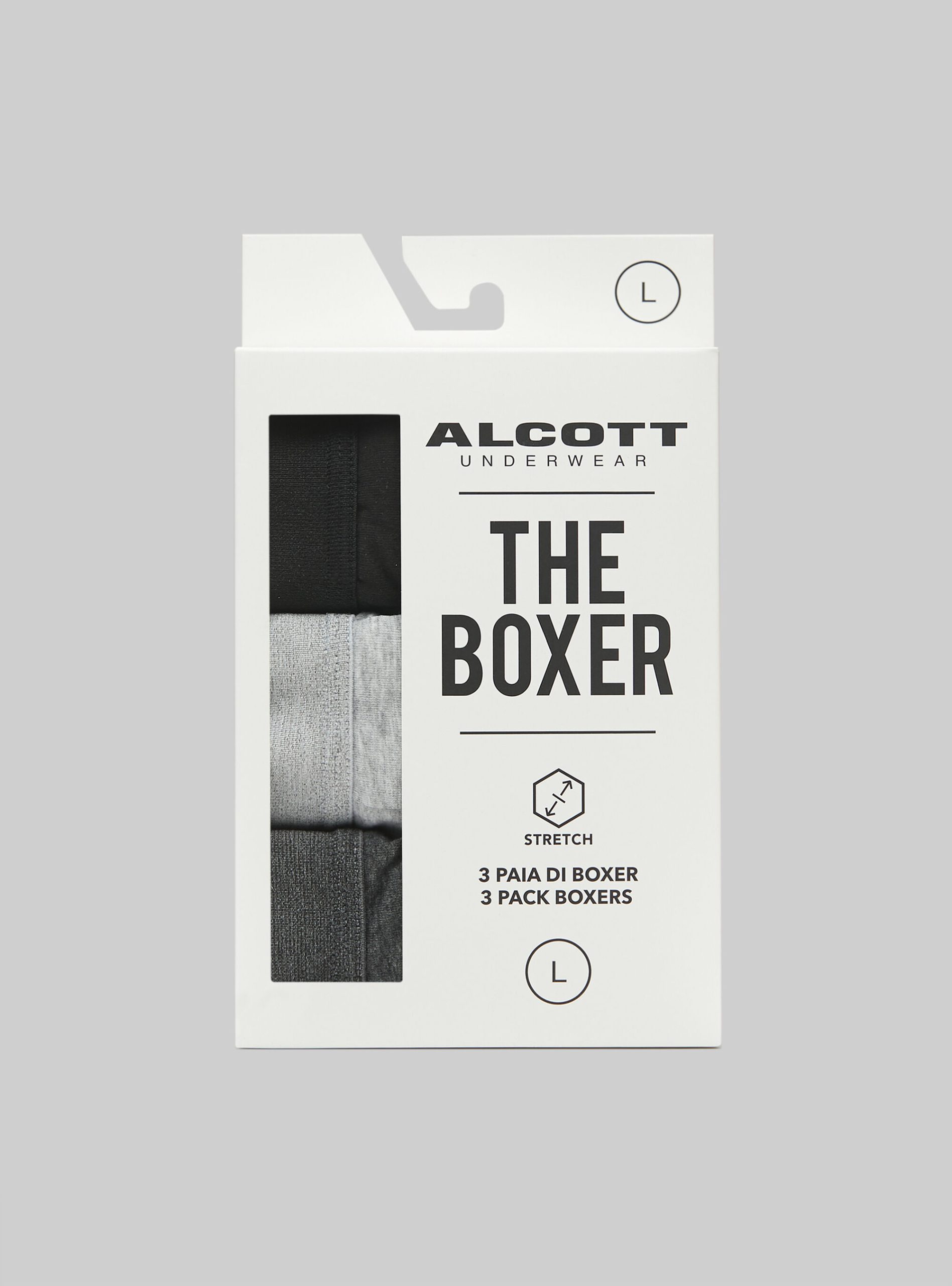 Unterwäsche Frühbucherrabatt Männer Set Of 3 Pairs Of Stretch Cotton Boxer Shorts Alcott Bk1/Mgy2/Mgy1 – 1