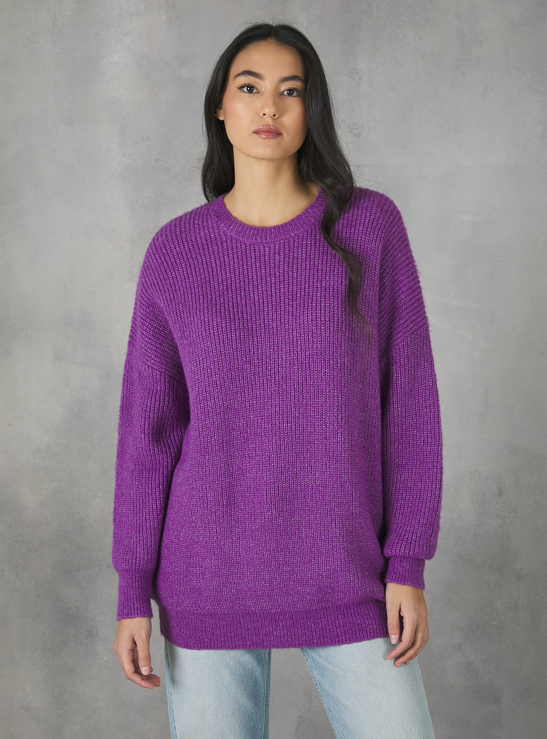 Vi3 Violet Light Alcott Strickwaren Verkauf Frauen Oversize Pullover In English Rib – 2
