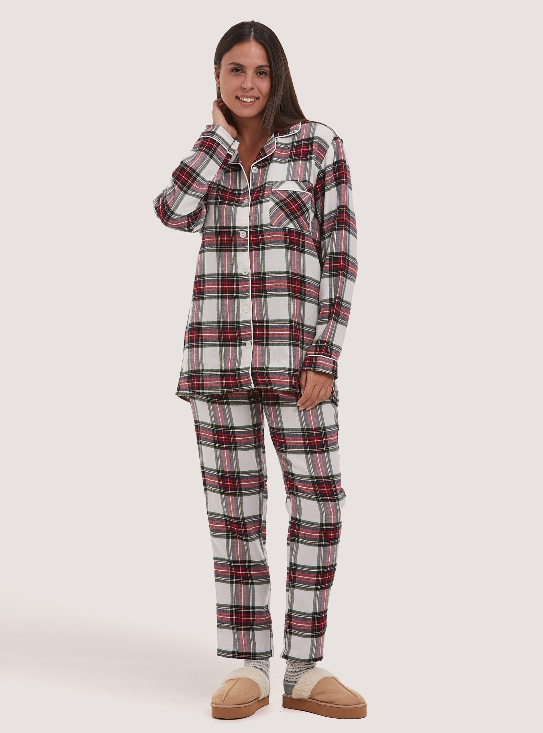 Wh1 Off White Christmas Family Collection Tartan Pyjamas Alcott Pijamas Frauen Kaufen – 2